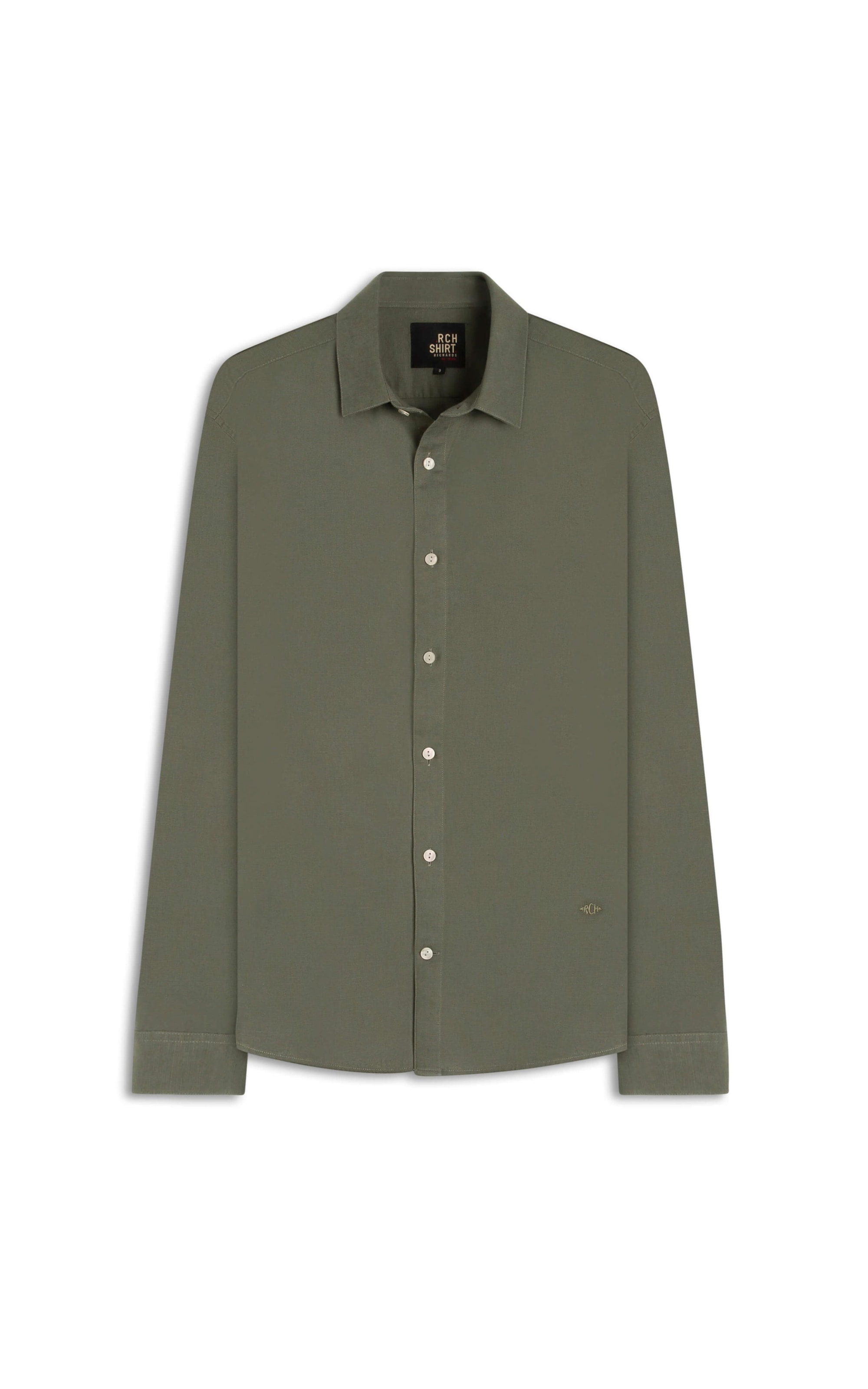 Camisa Linho Ml Verde Army