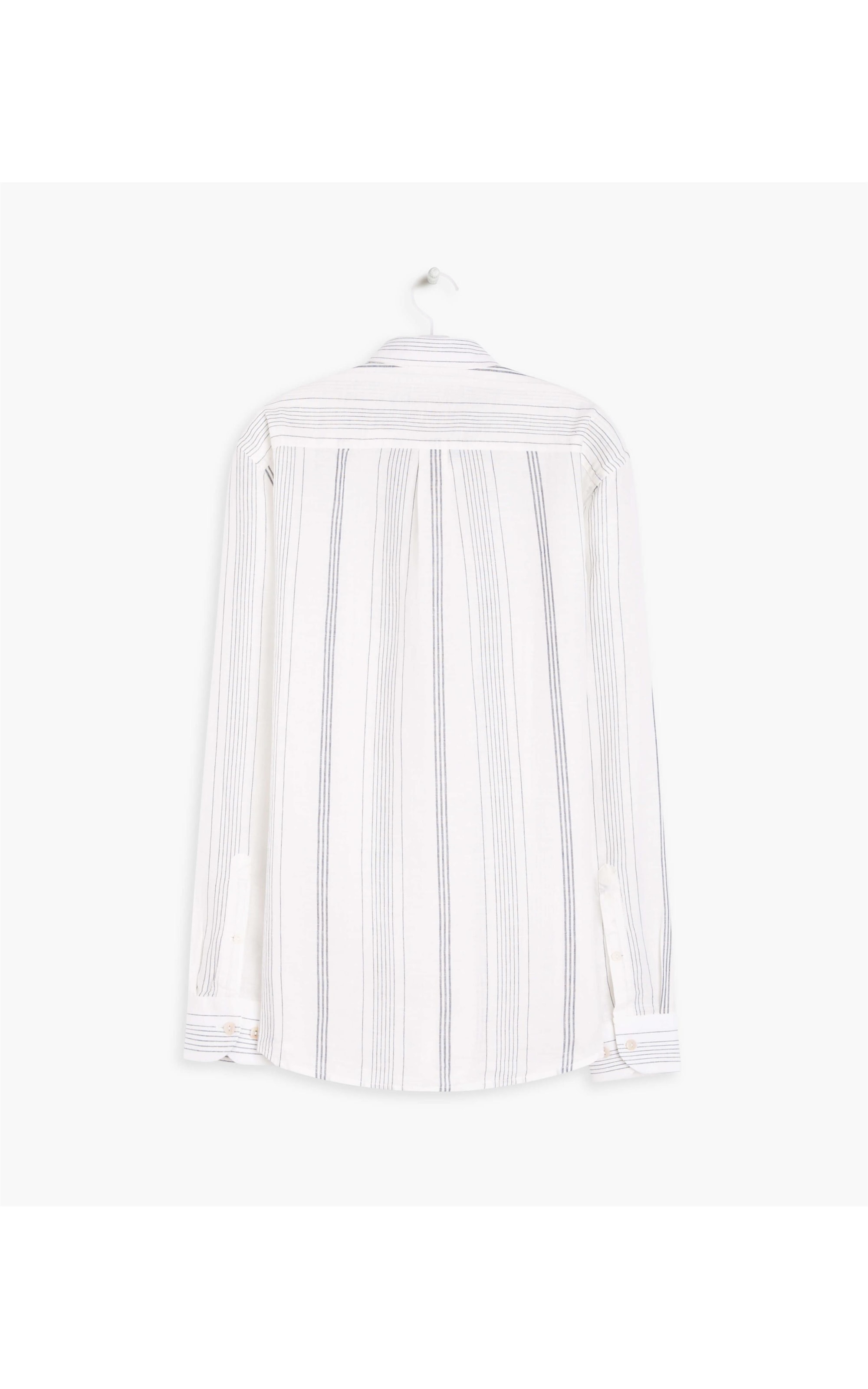 Camisa Linho  Murilo Listrada Ml Dark Navy