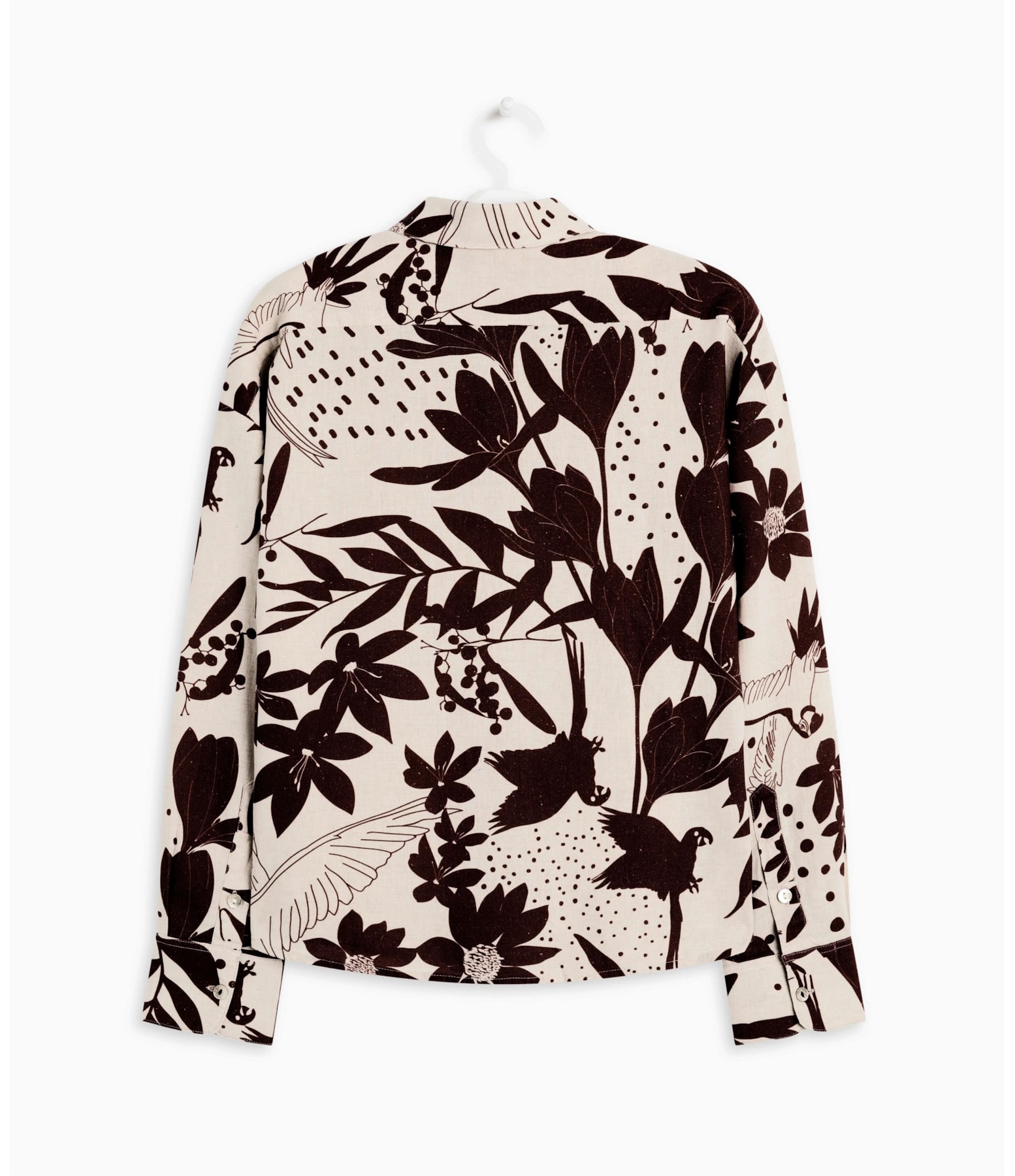 Camisa Linho  Napier Arara Mono Algodão Marrom