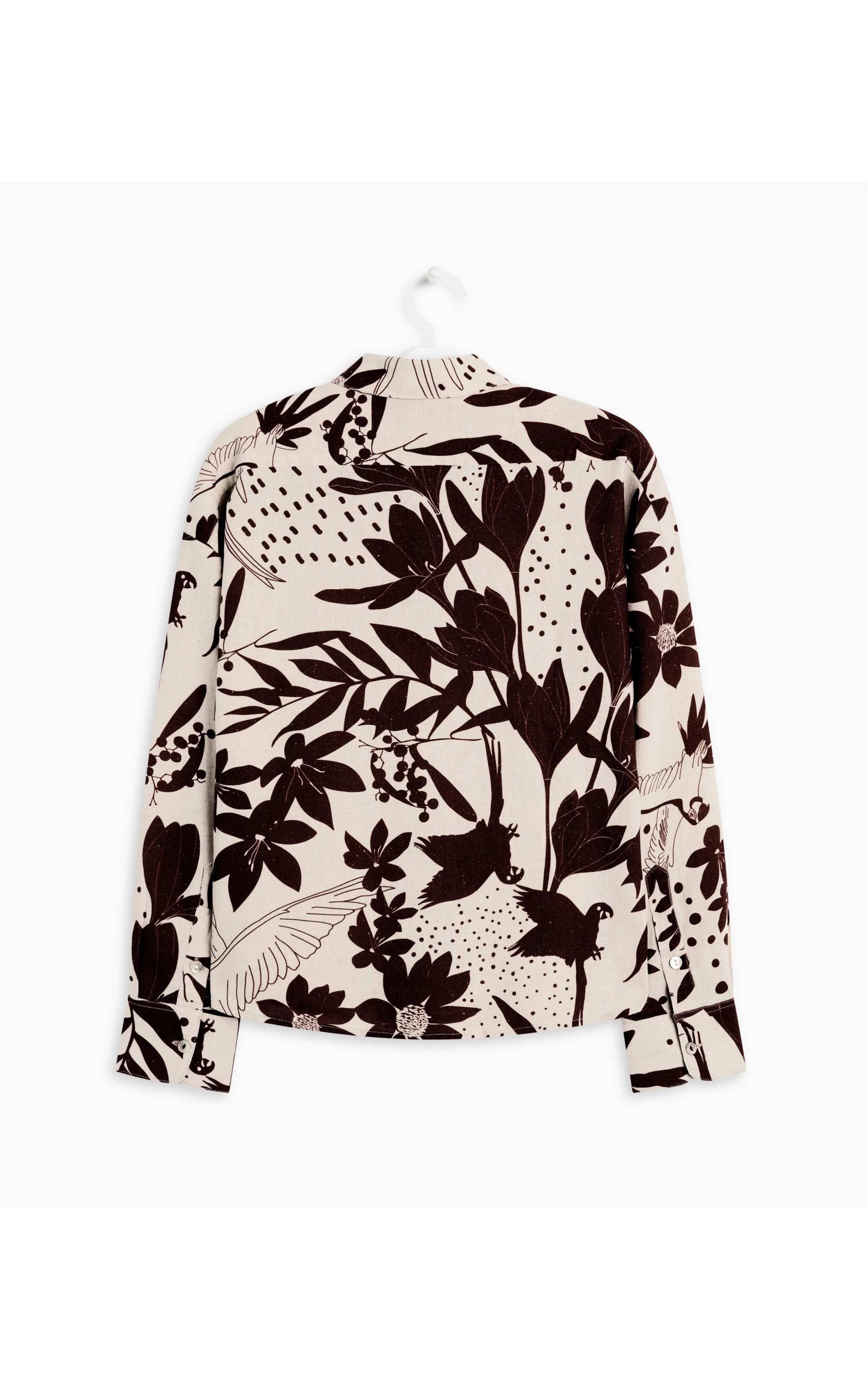 Camisa Linho  Napier Arara Mono Algodão Marrom