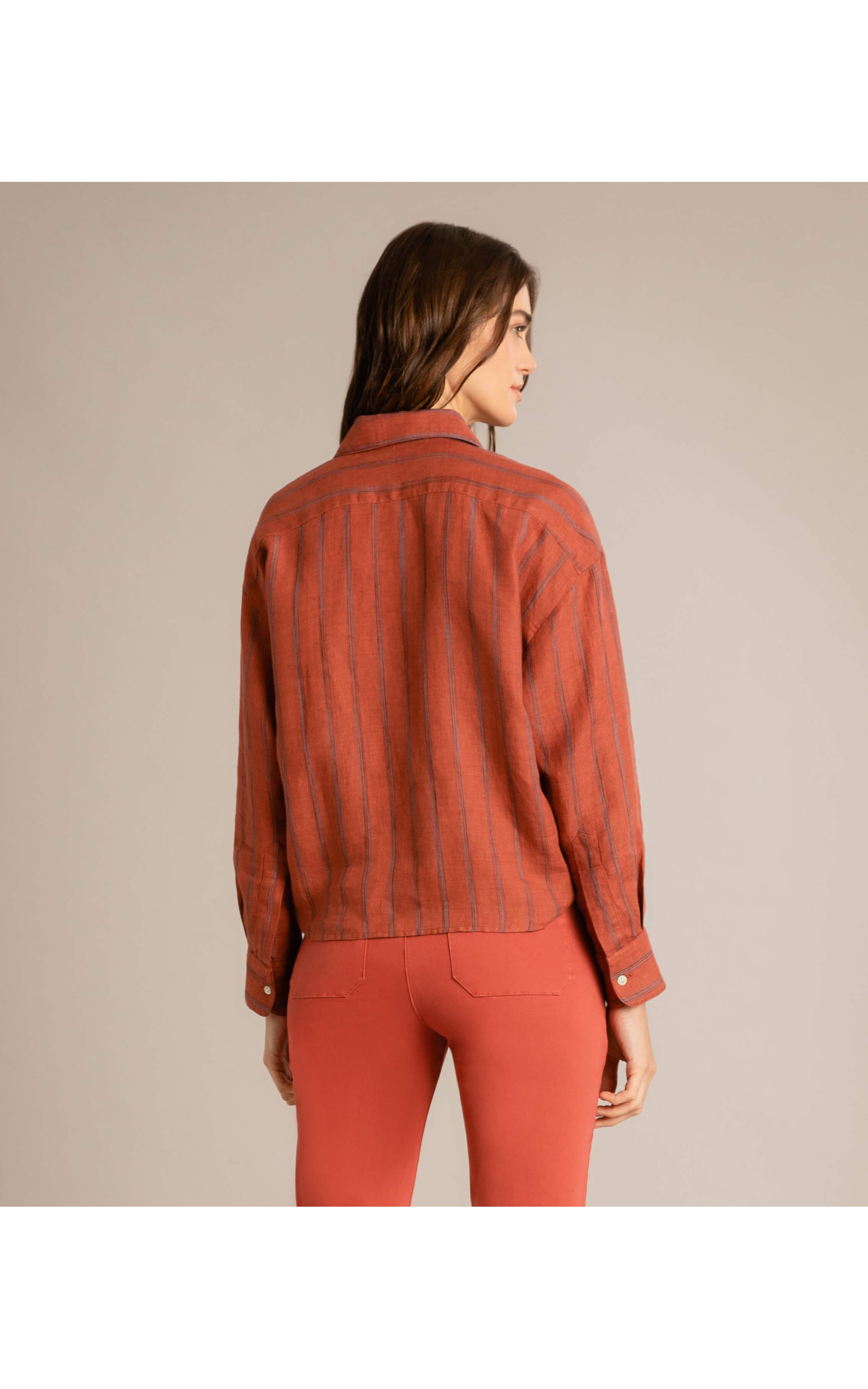 Camisa Linho  Napier Vinho