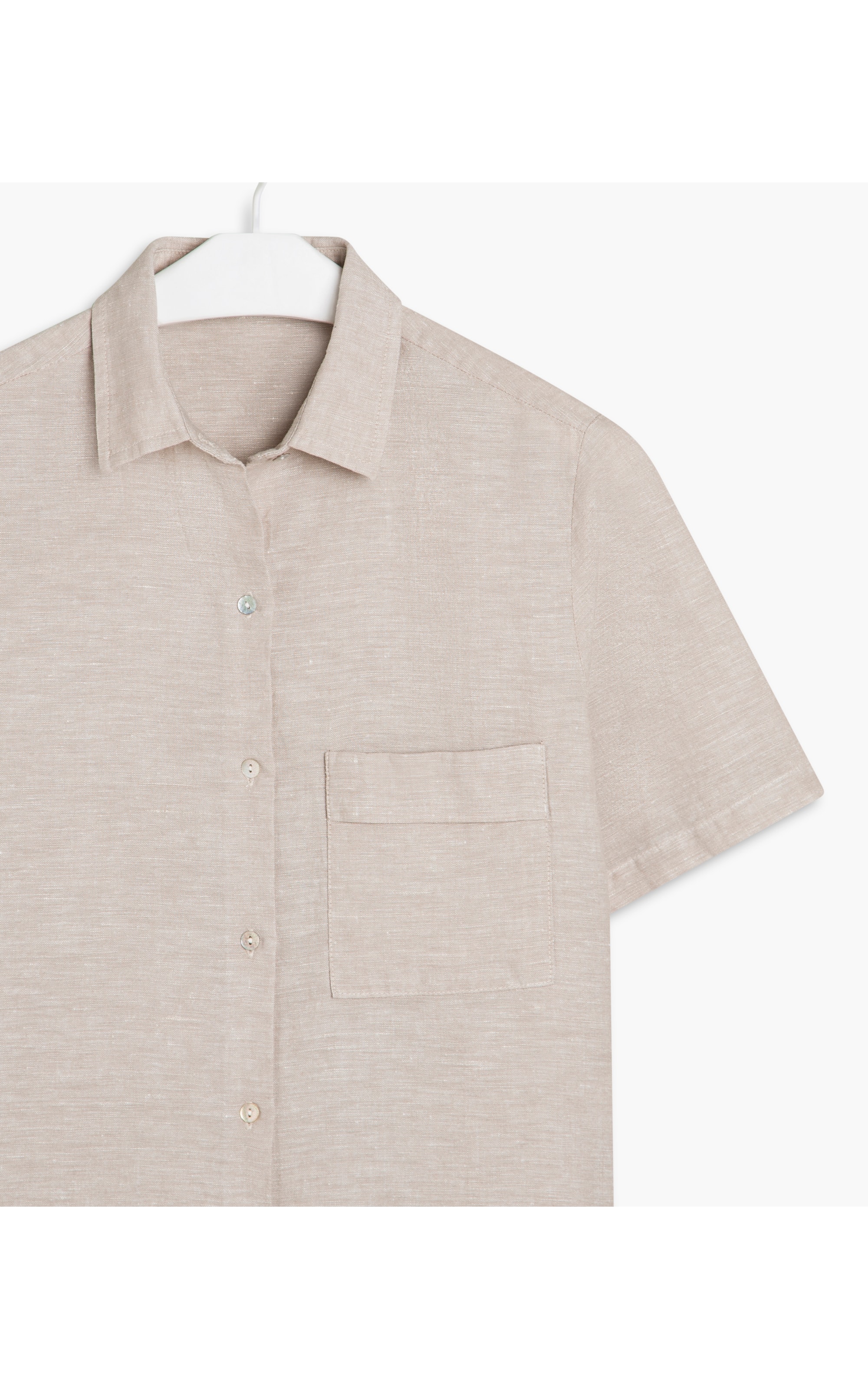 Camisa Linho  New Mia Cross Dye Mc Cinza Claro