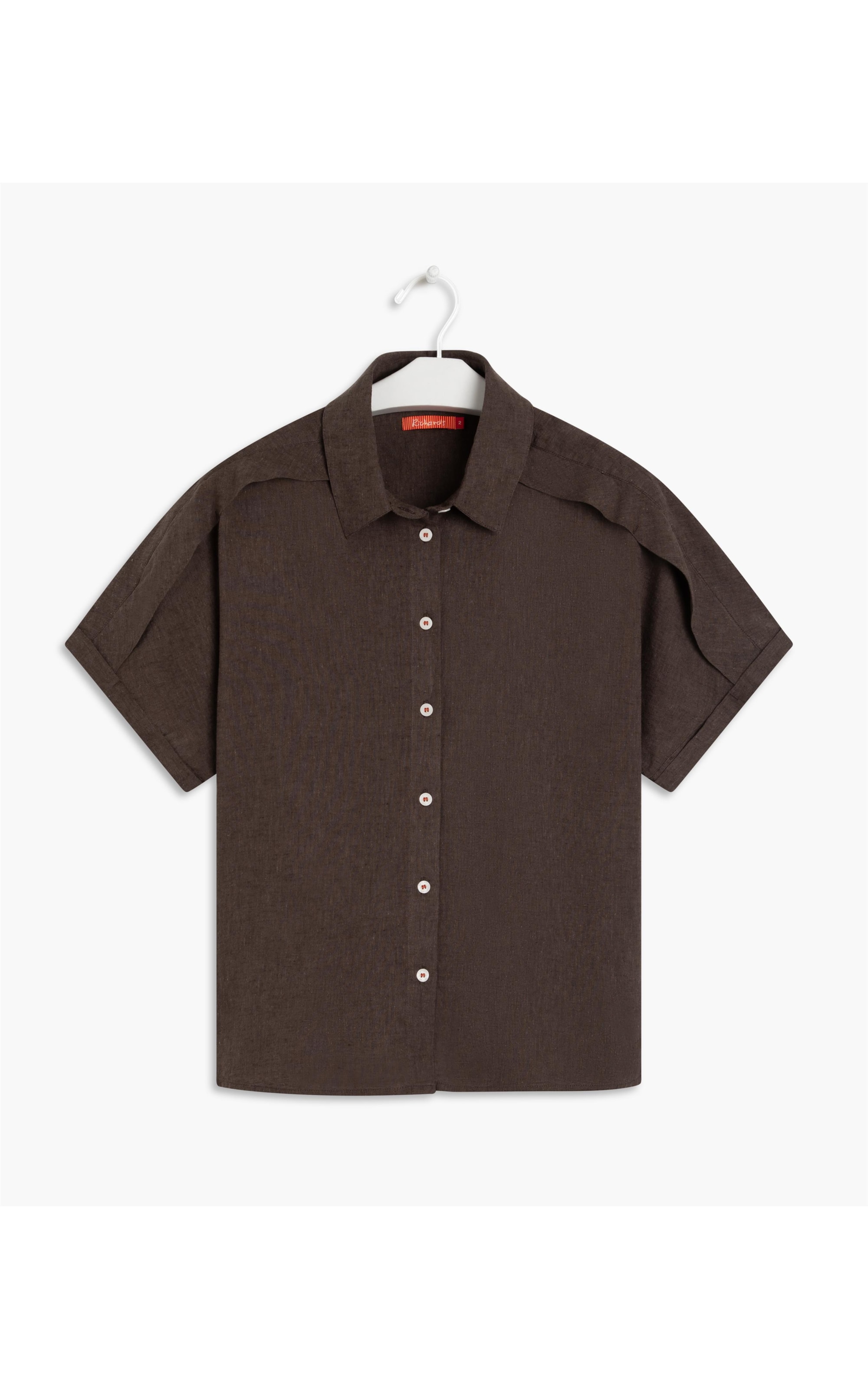 Camisa Linho  New Peace Marrom  Escuro Mescla