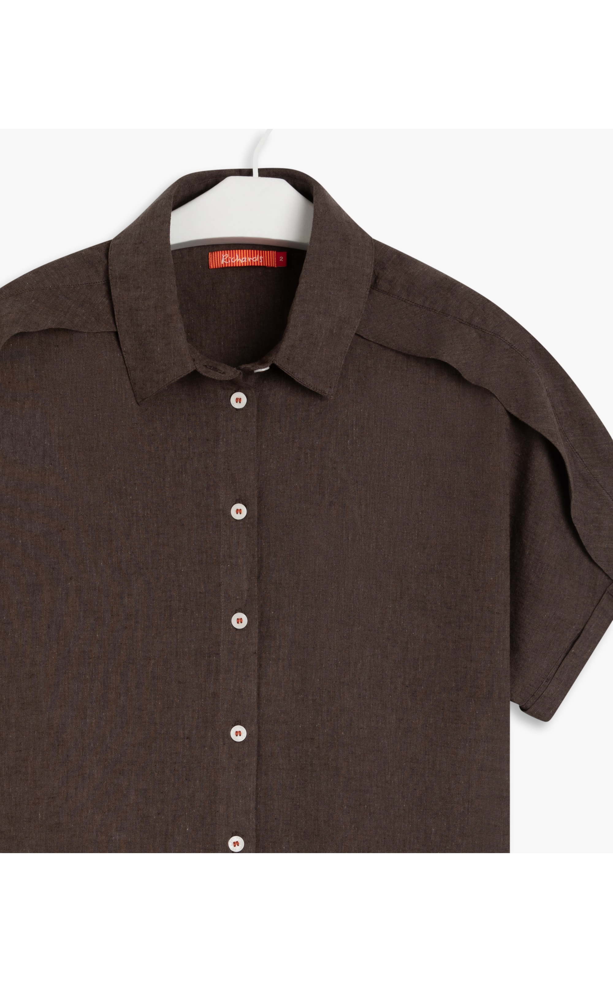 Camisa Linho  New Peace Marrom  Escuro Mescla