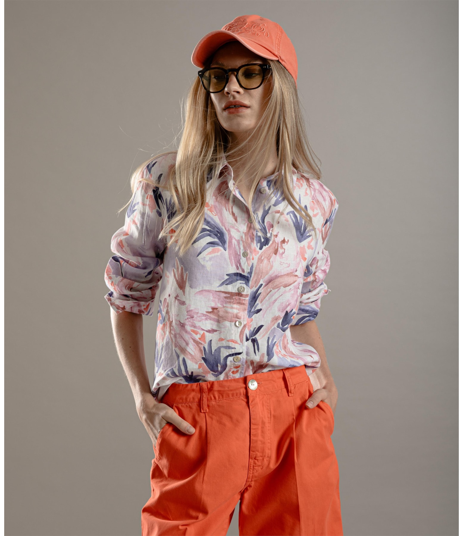 Camisa Linho  Nina Araras Lilas