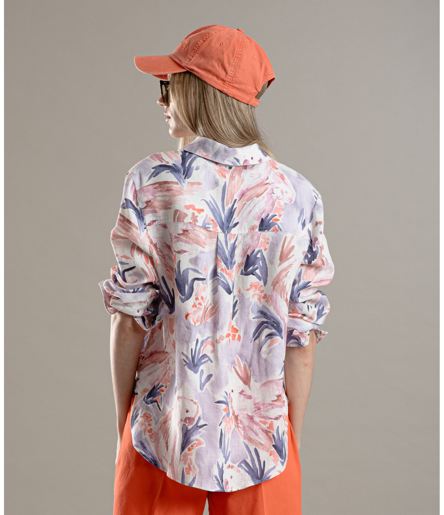 Camisa Linho  Nina Araras Lilas
