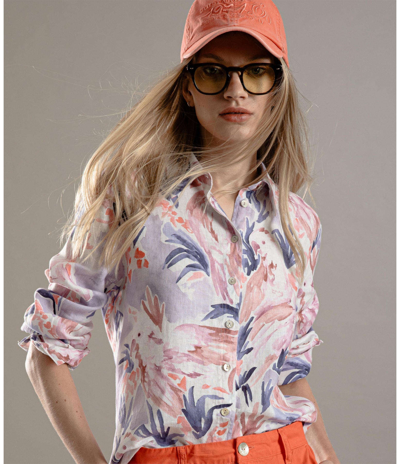 Camisa Linho  Nina Araras Lilas
