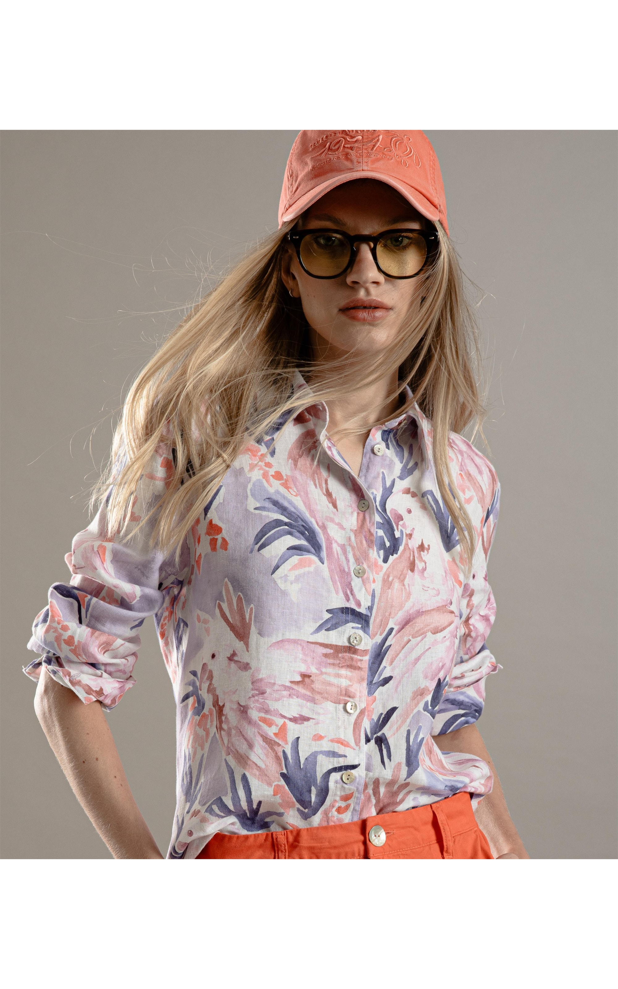 Camisa Linho  Nina Araras Lilas