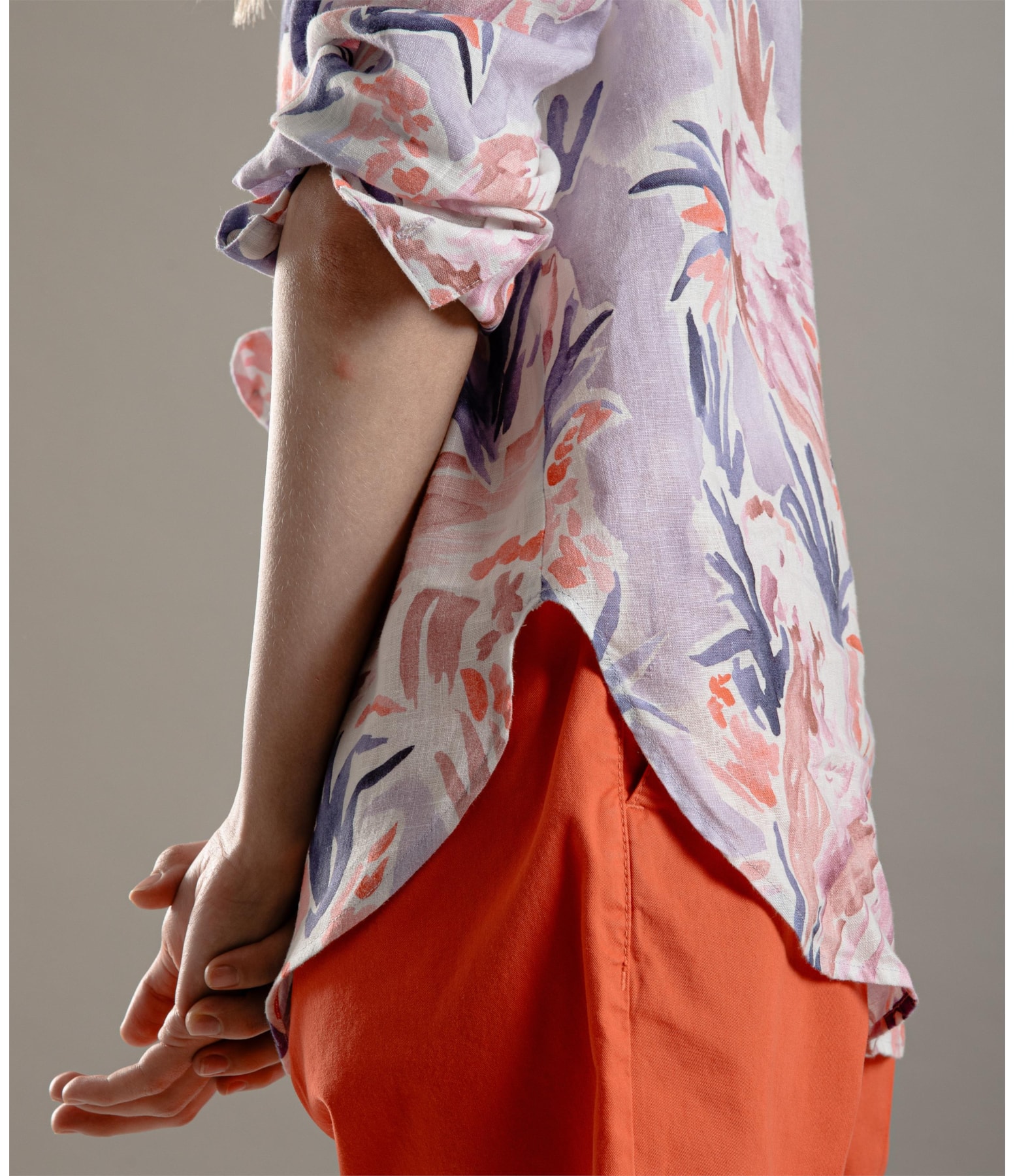 Camisa Linho  Nina Araras Lilas