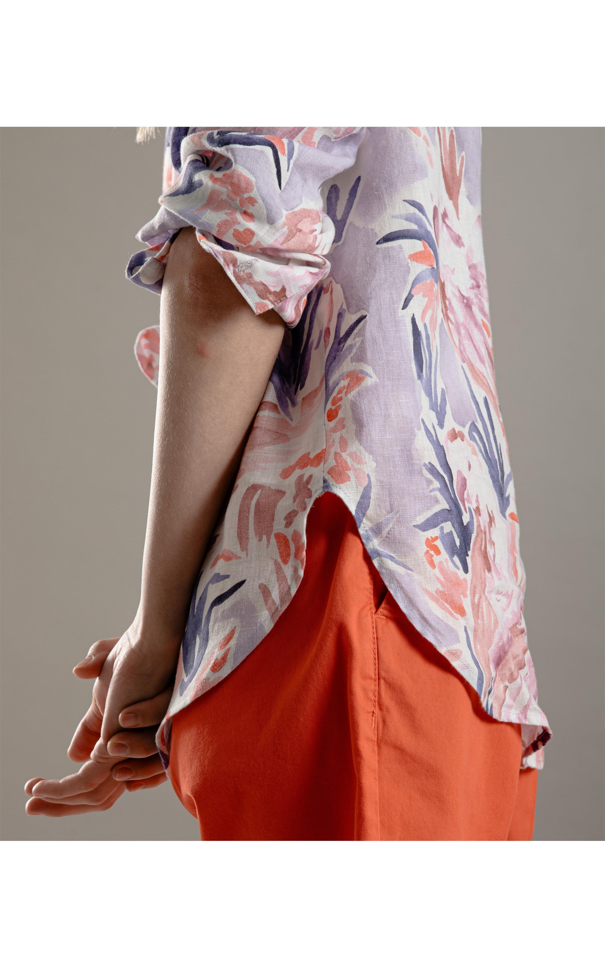Camisa Linho  Nina Araras Lilas