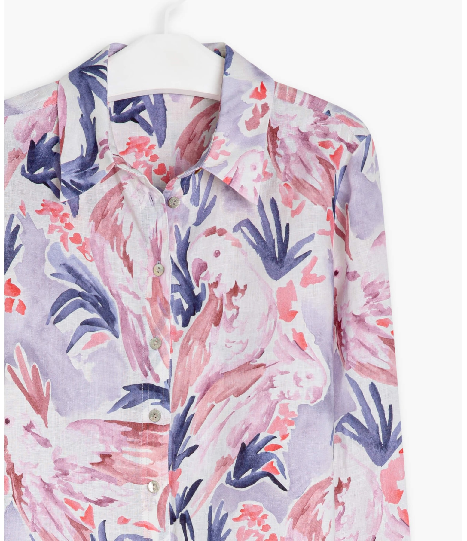 Camisa Linho  Nina Araras Lilas