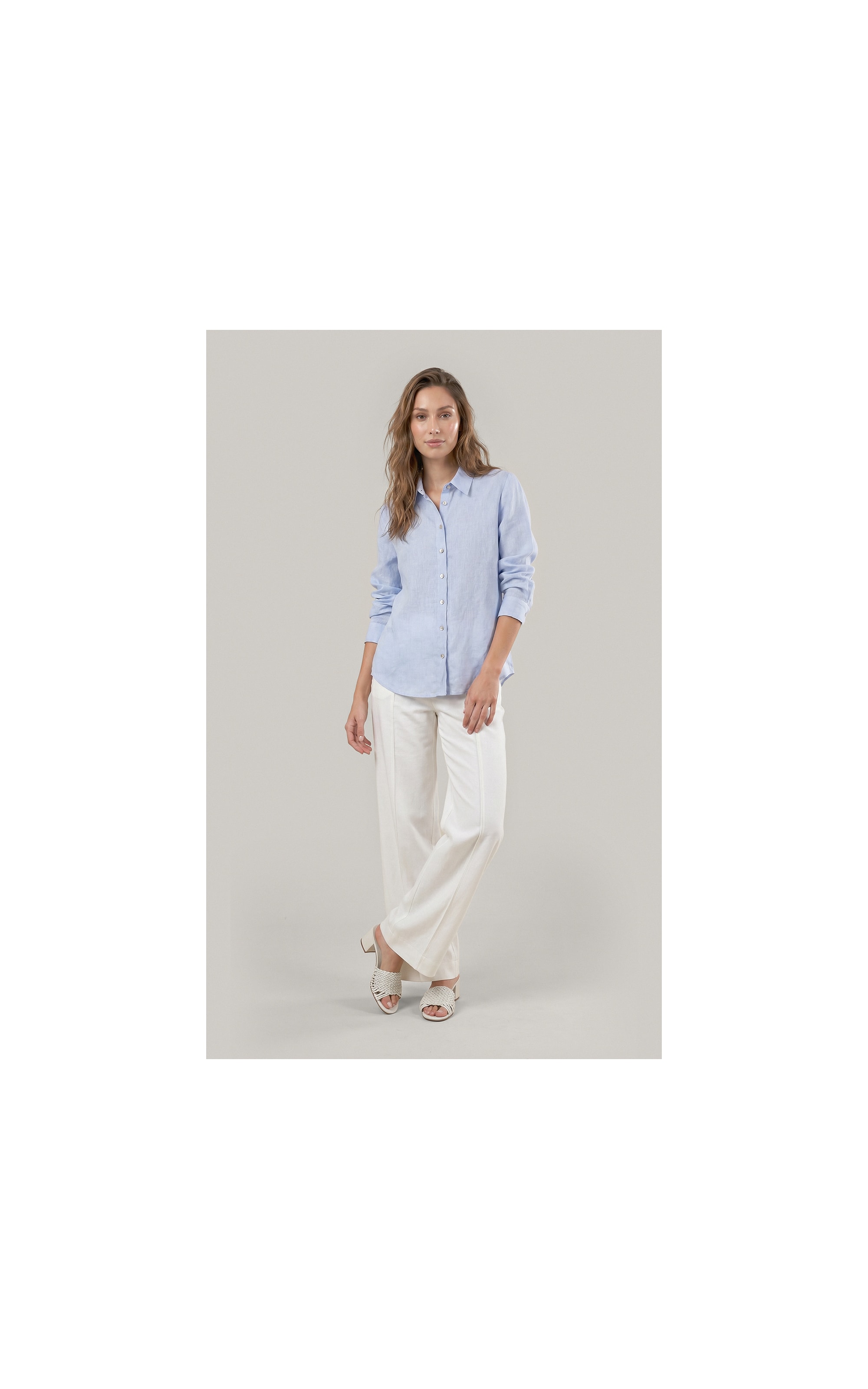 Camisa Linho  Nina Azul Claro