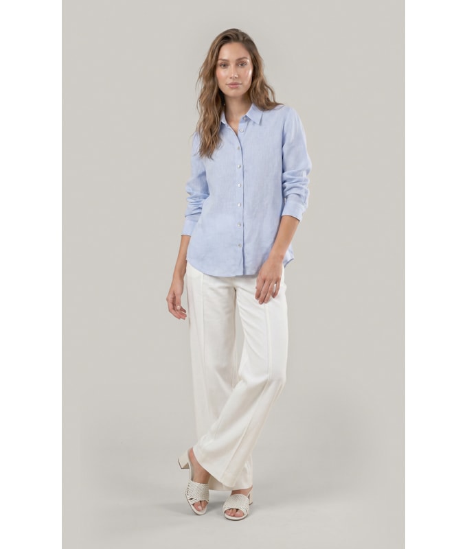 Camisa Linho  Nina Azul Claro