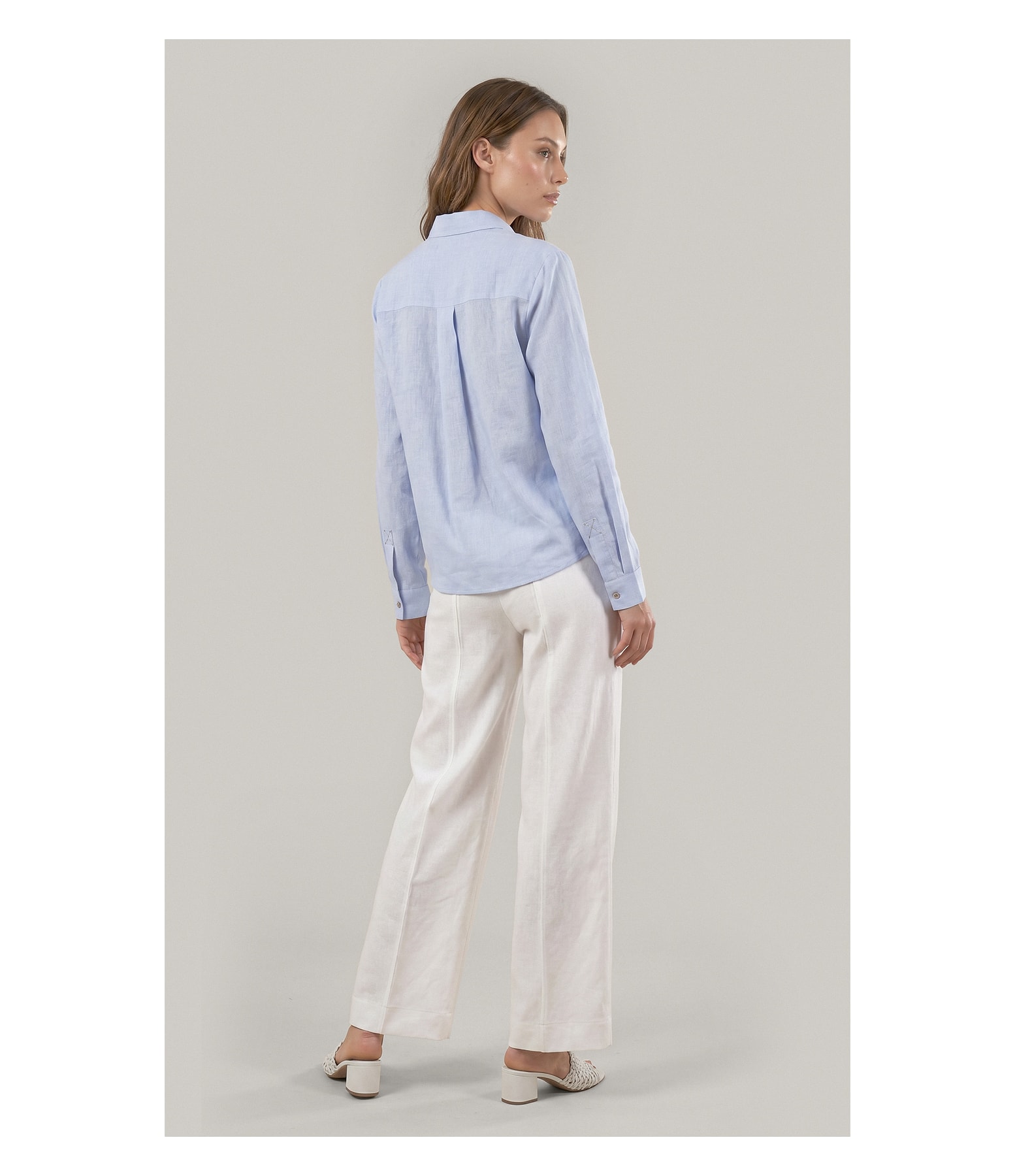 Camisa Linho  Nina Azul Claro