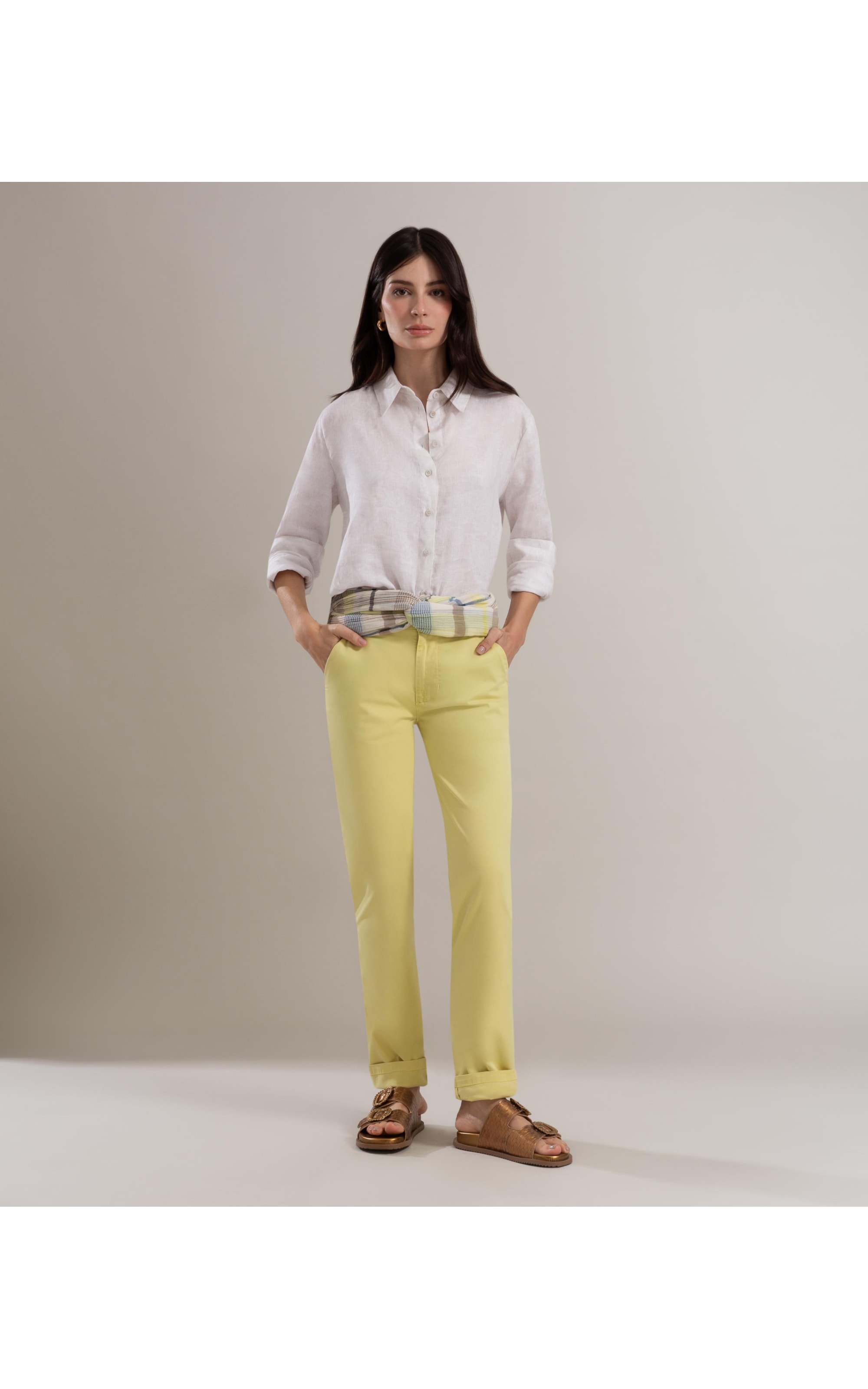 Camisa Linho  Nina Beach Prata