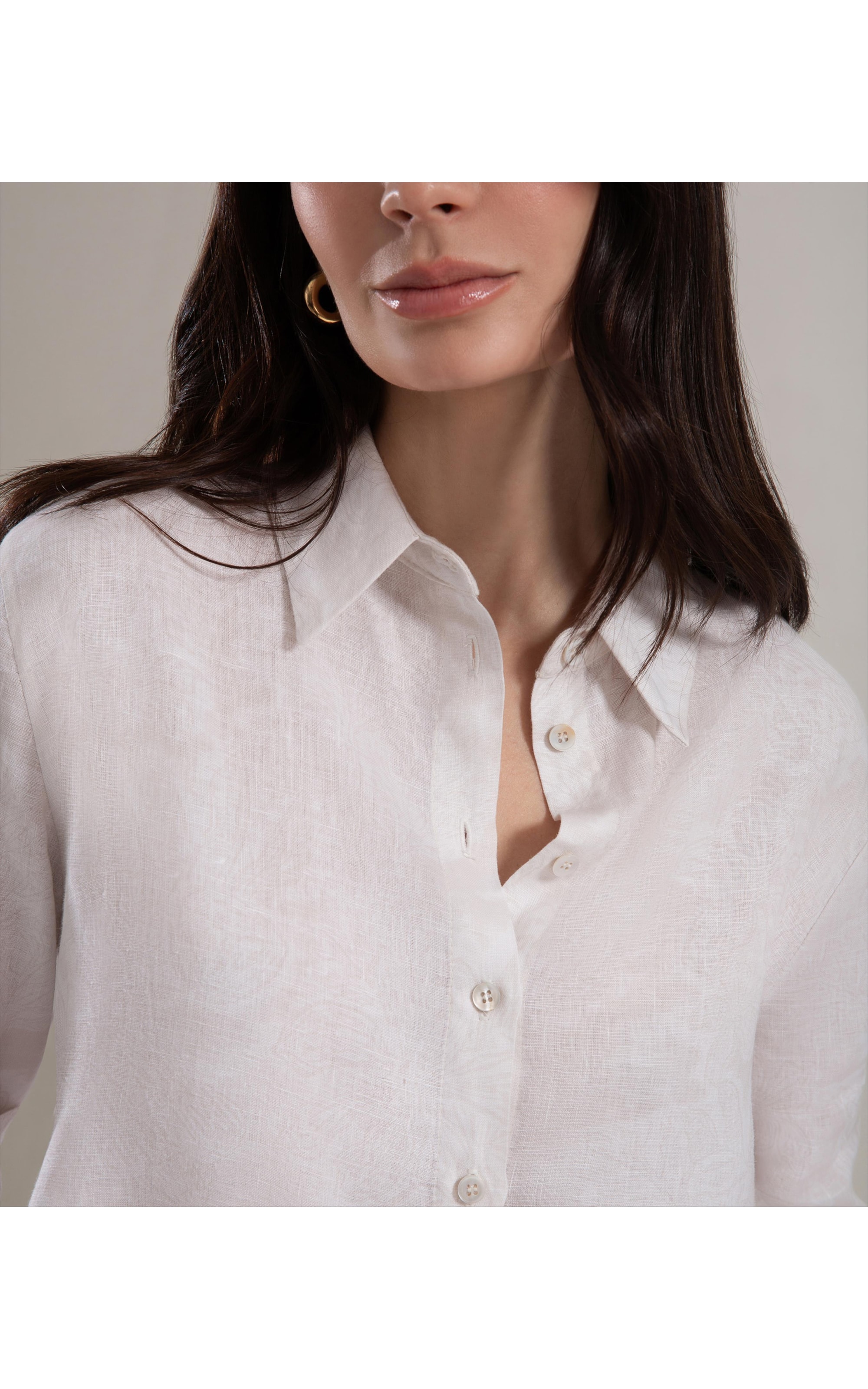 Camisa Linho  Nina Beach Prata