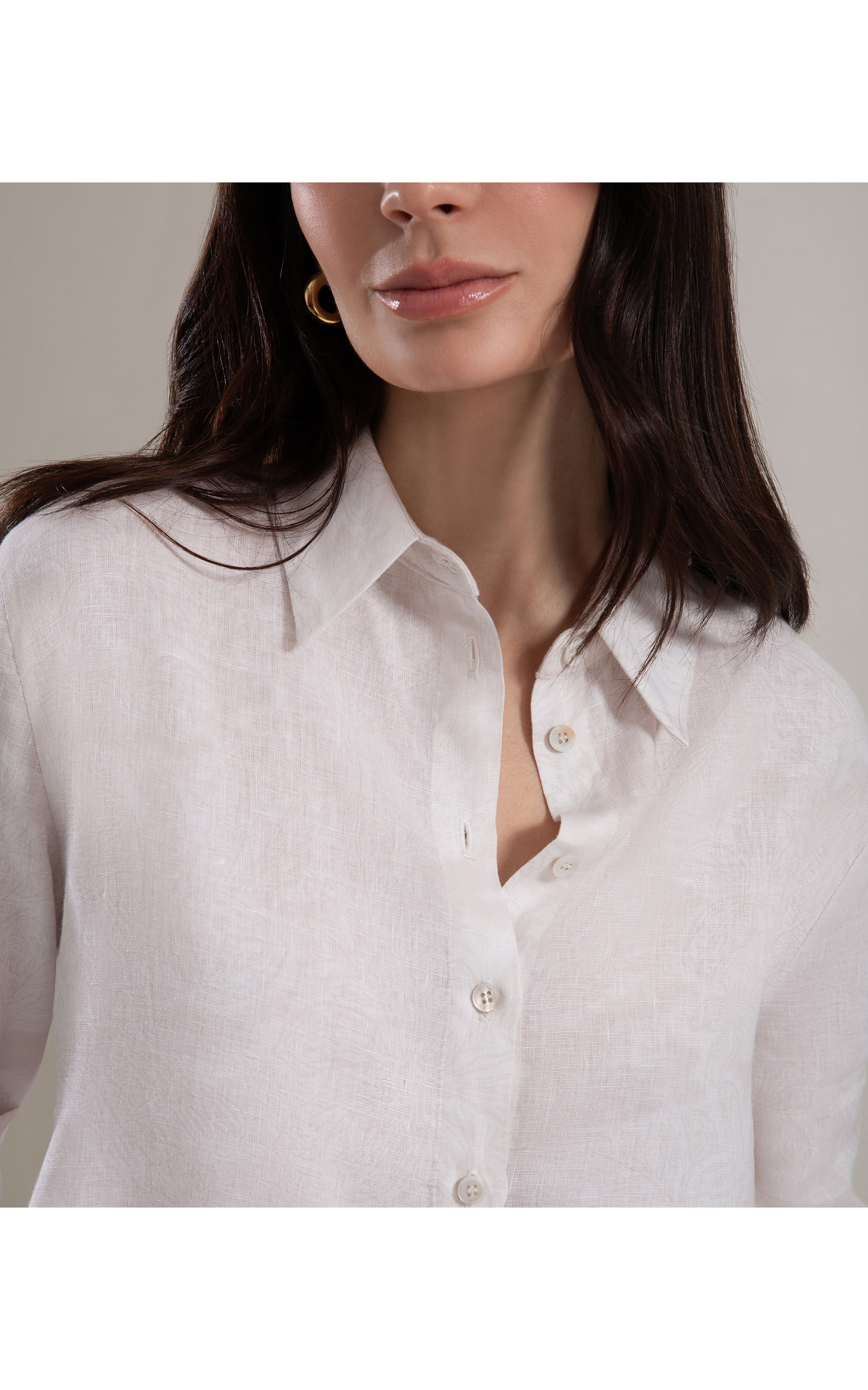 Camisa Linho  Nina Beach Prata