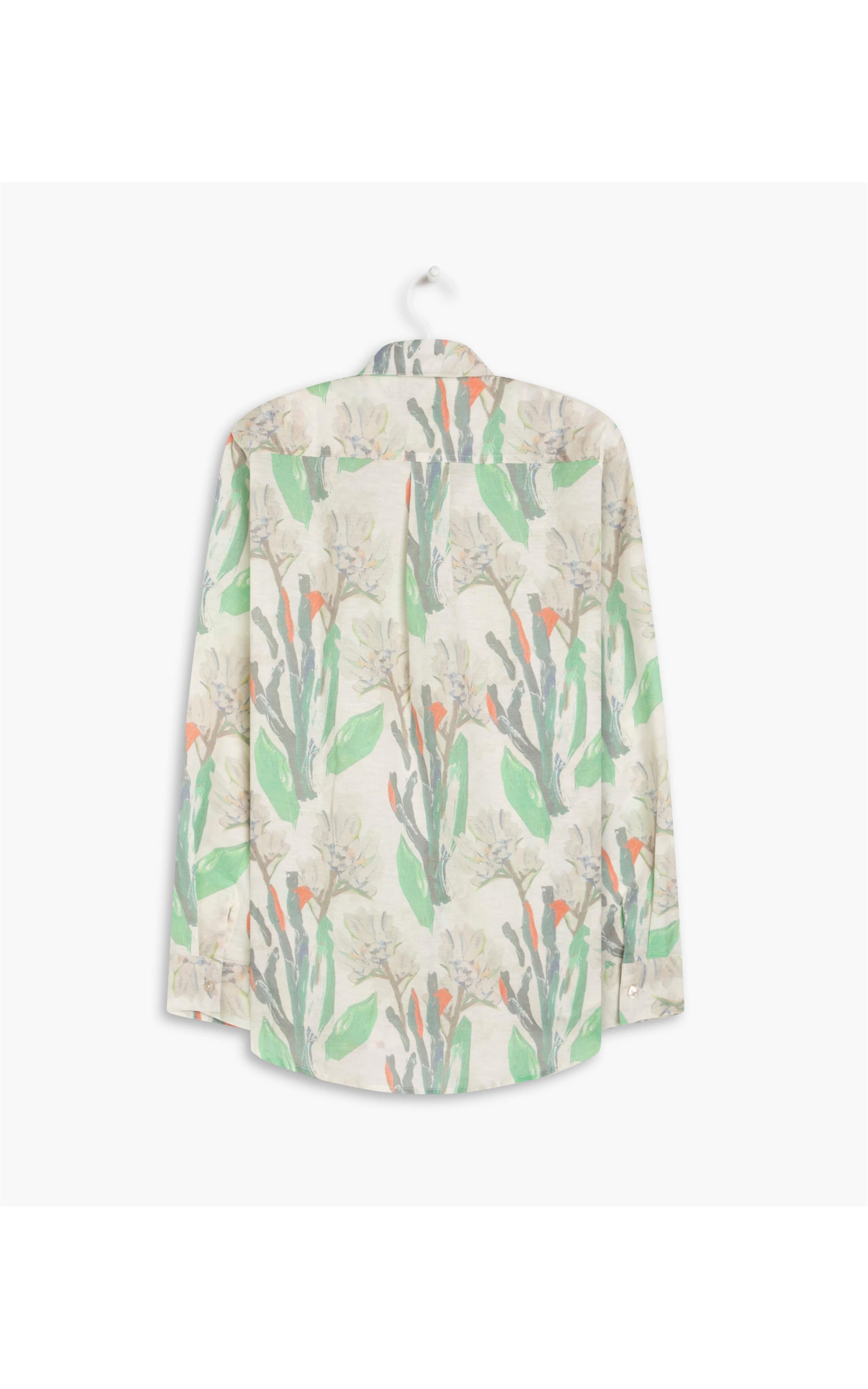 Camisa Linho  Nina Canvas Flower Off White