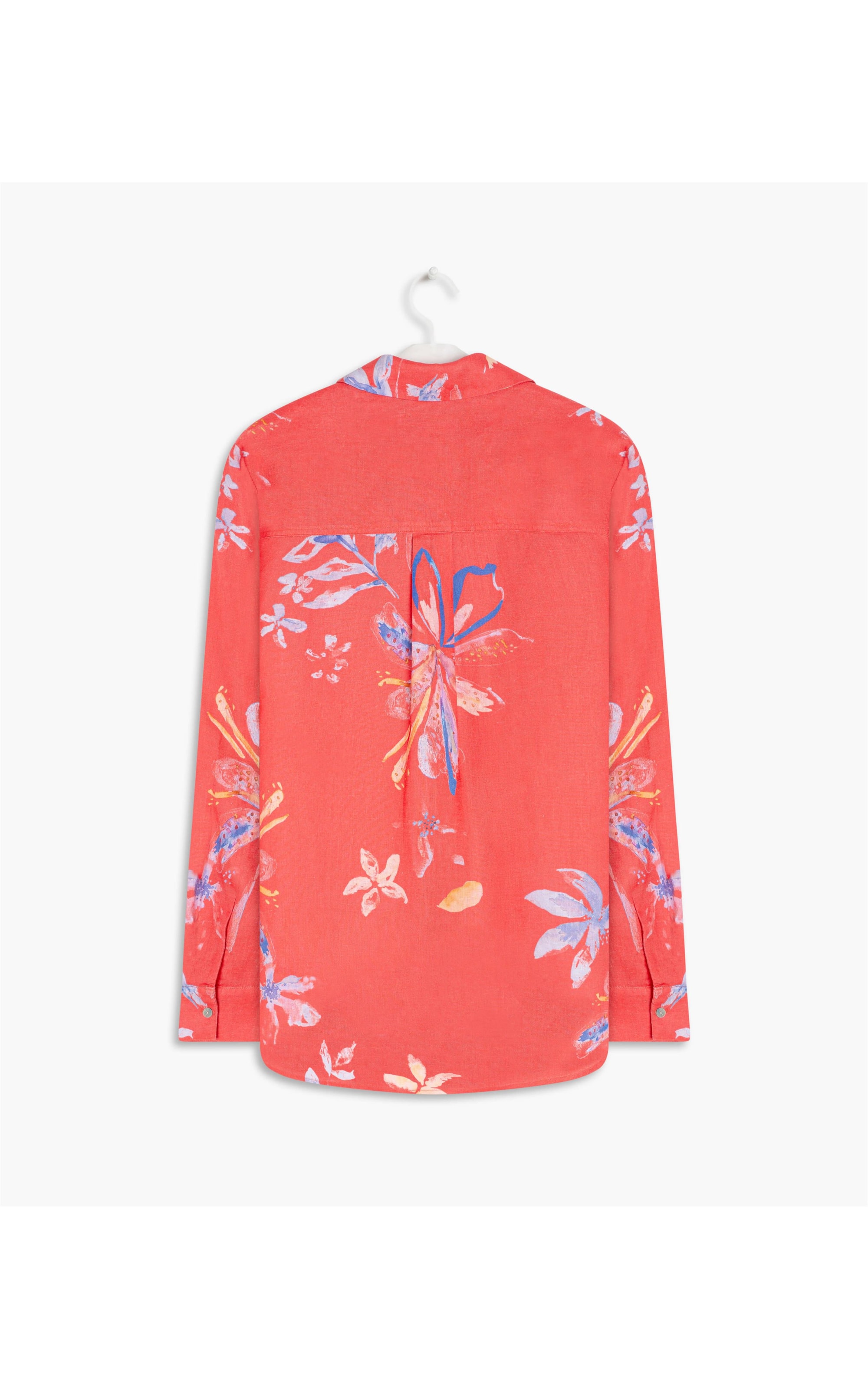 Camisa Linho  Nina Soft Flower Vermelho
