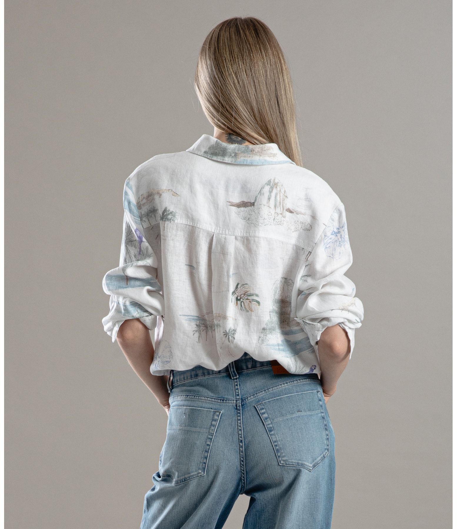 Camisa Linho  Nina Spot Branco