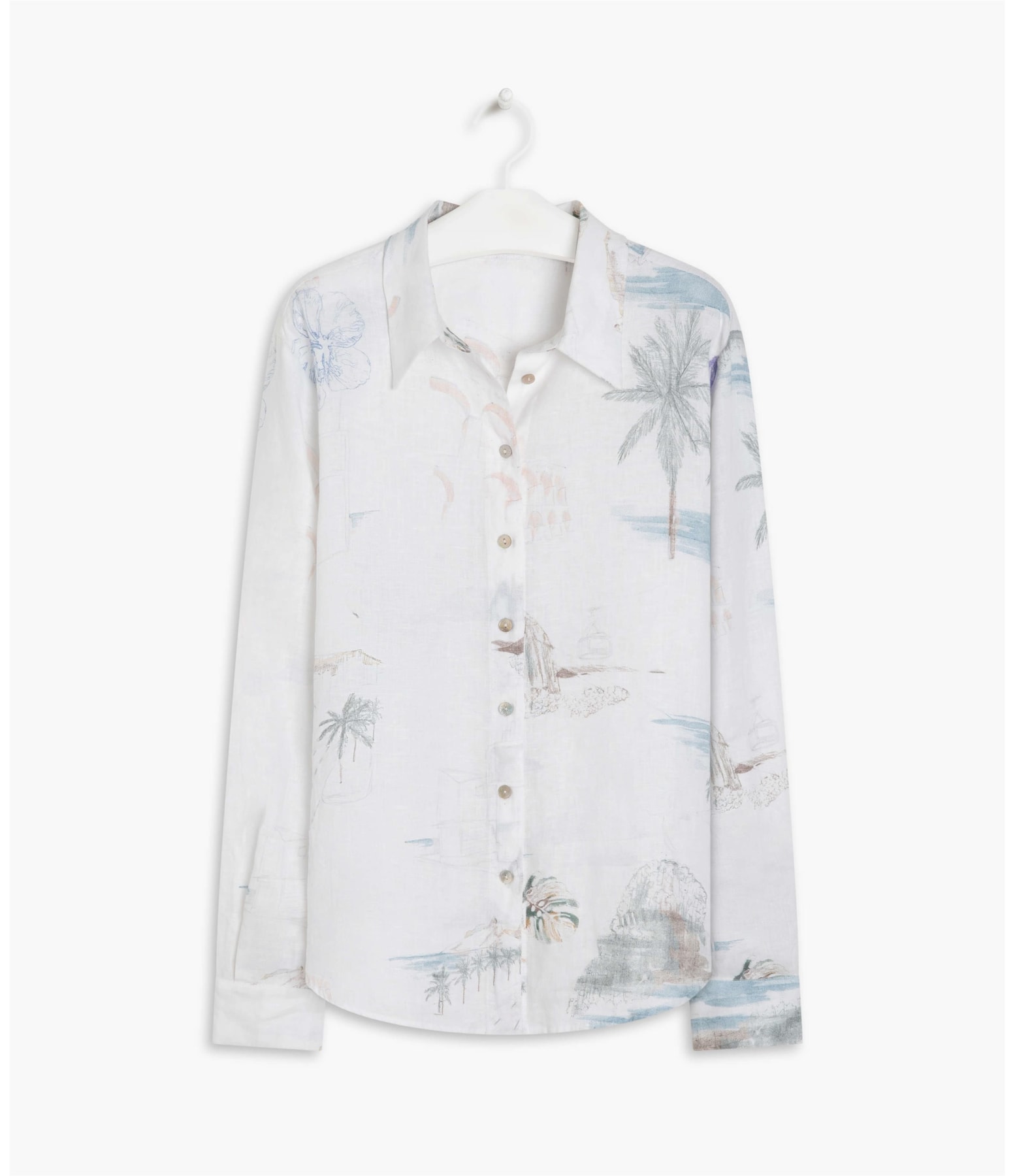 Camisa Linho  Nina Spot Branco