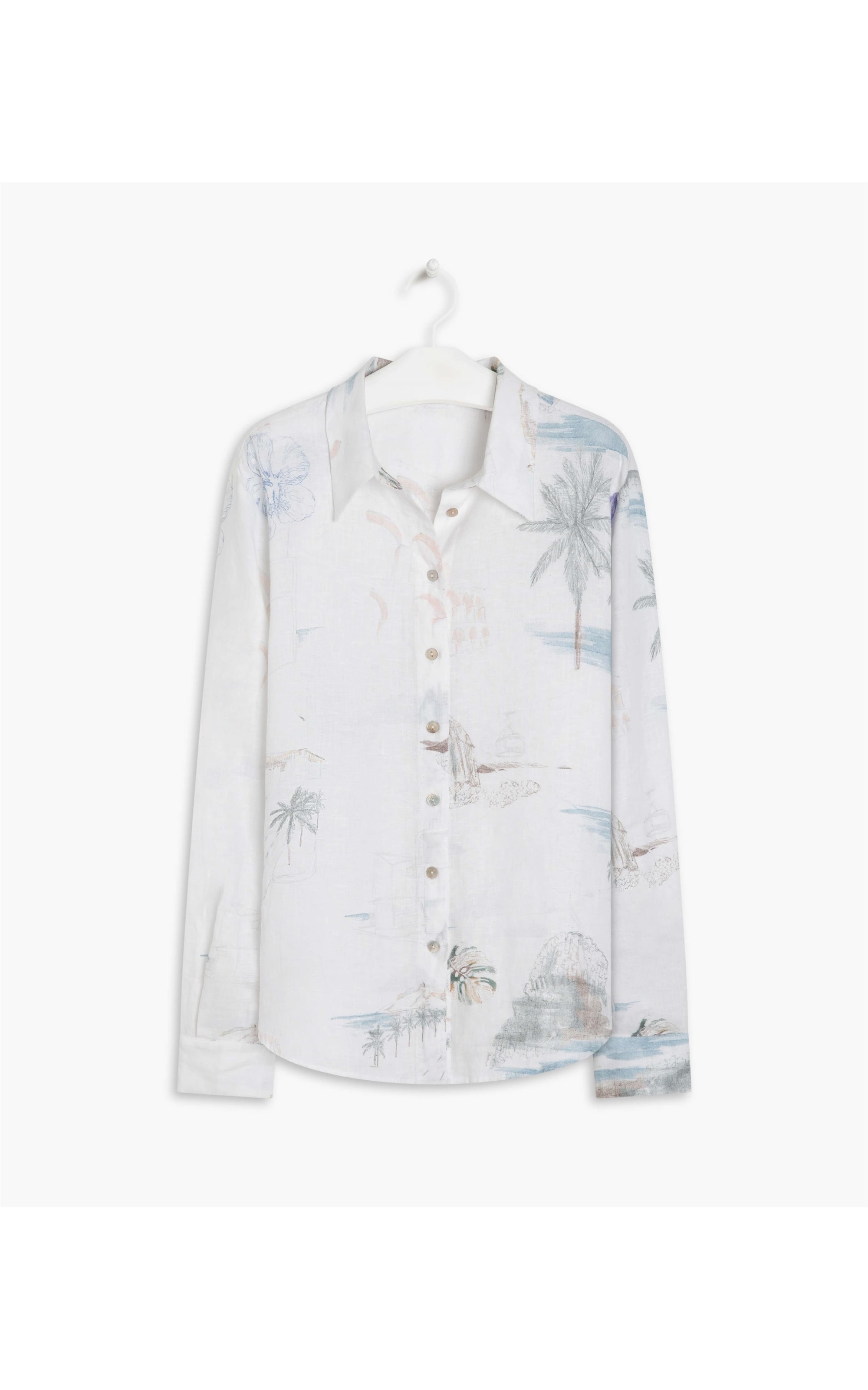 Camisa Linho  Nina Spot Branco