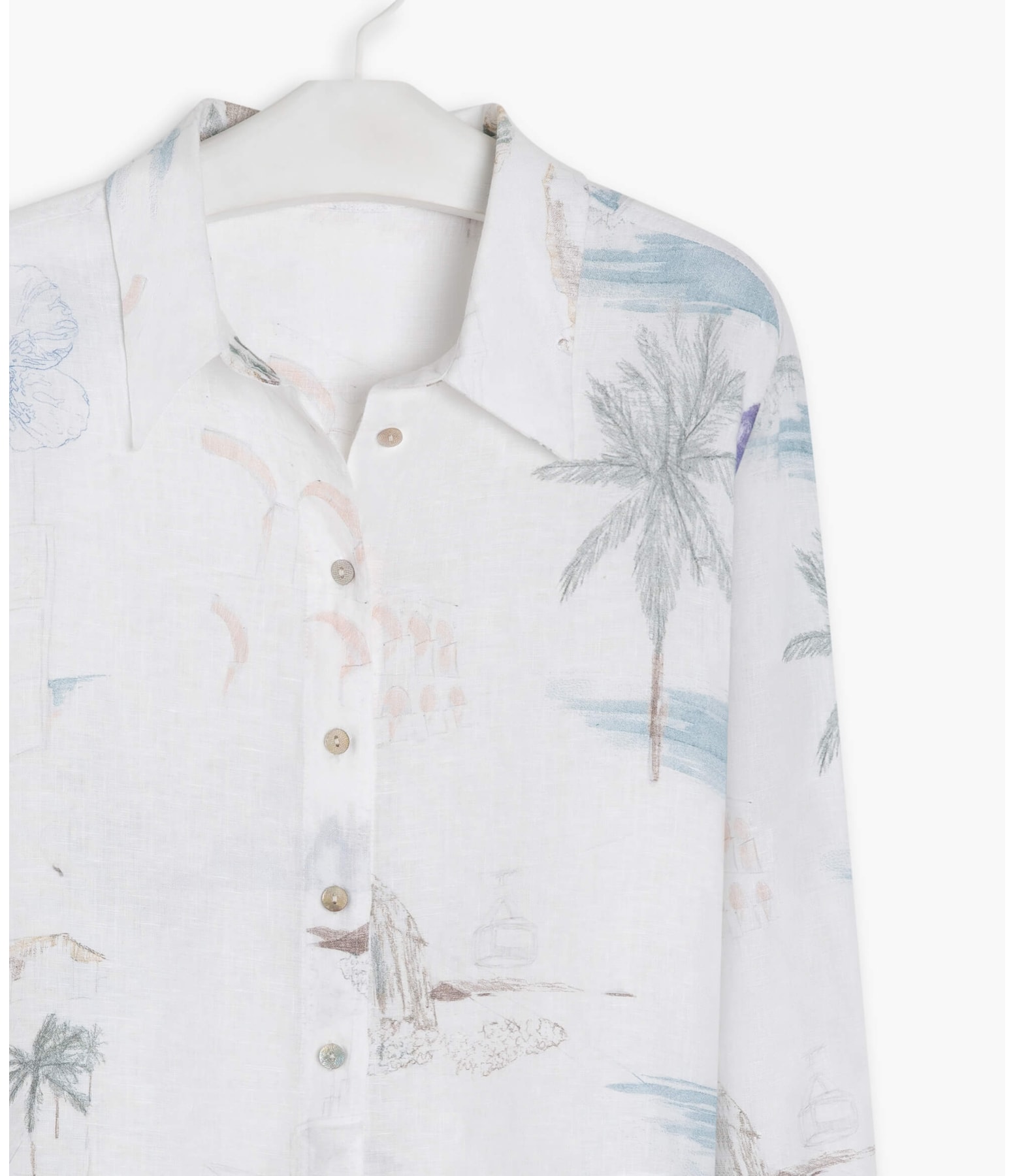 Camisa Linho  Nina Spot Branco