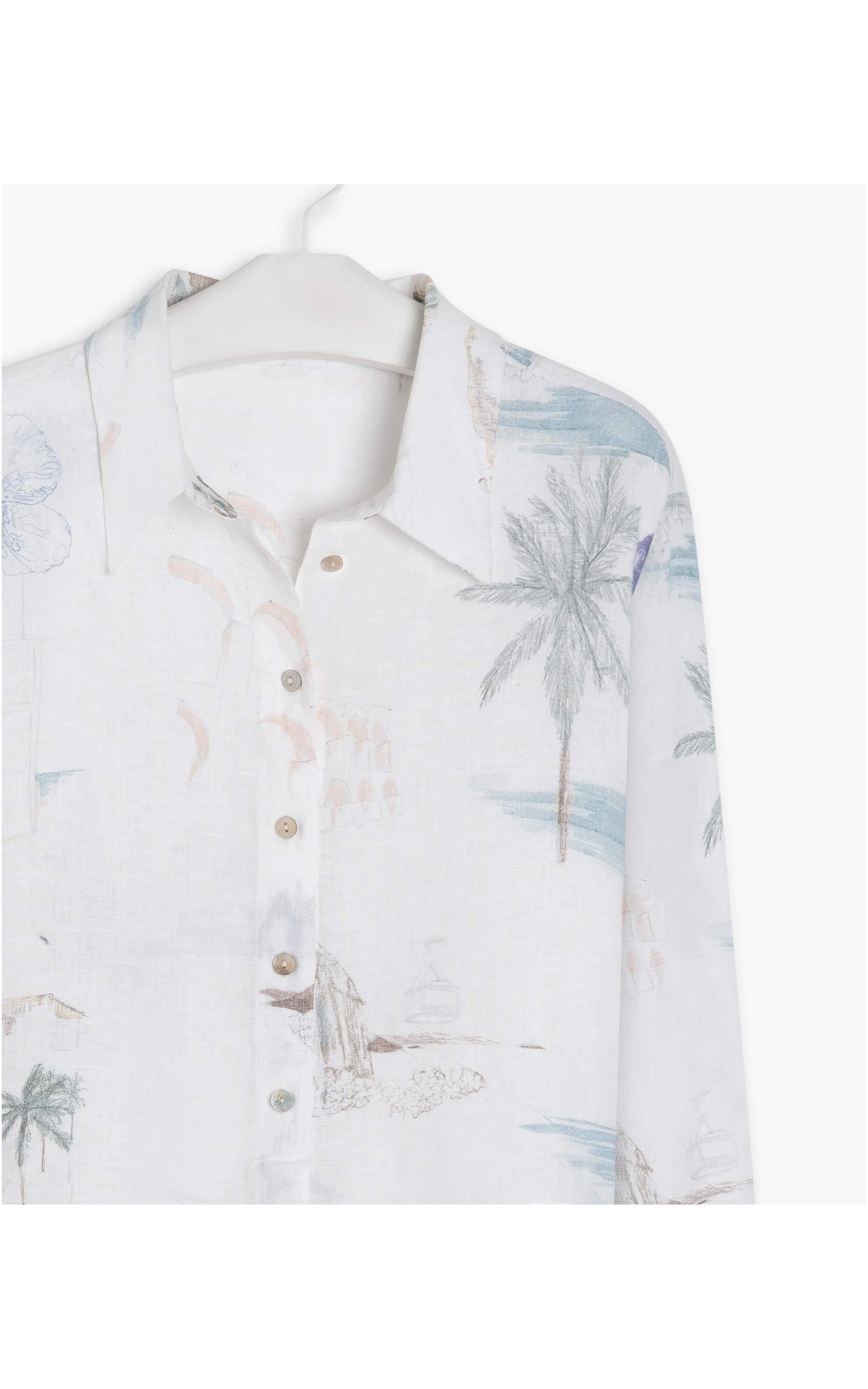 Camisa Linho  Nina Spot Branco