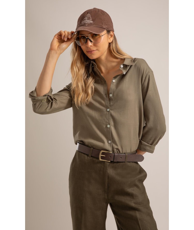 Camisa Linho  Nina Verde Army