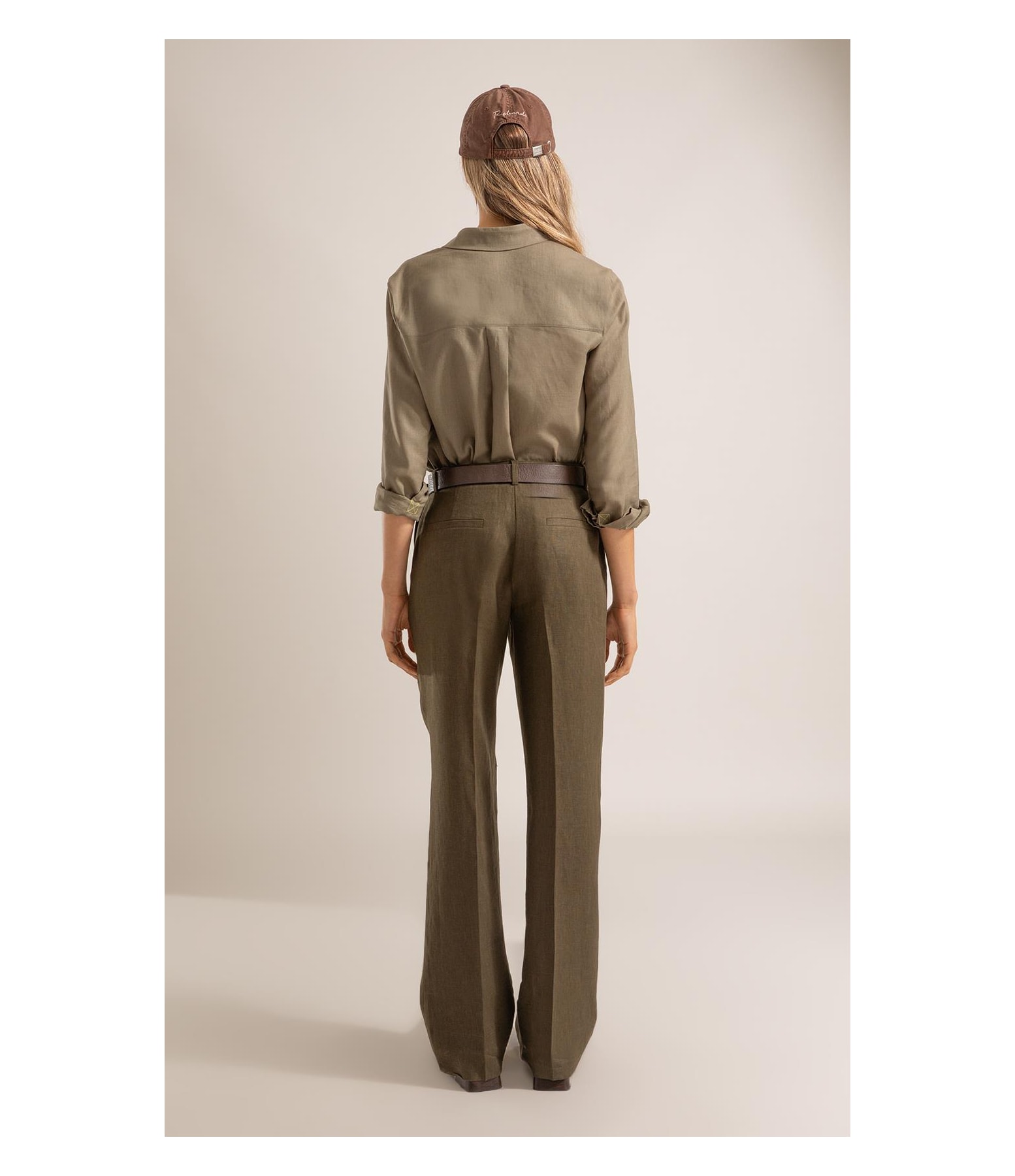 Camisa Linho  Nina Verde Army