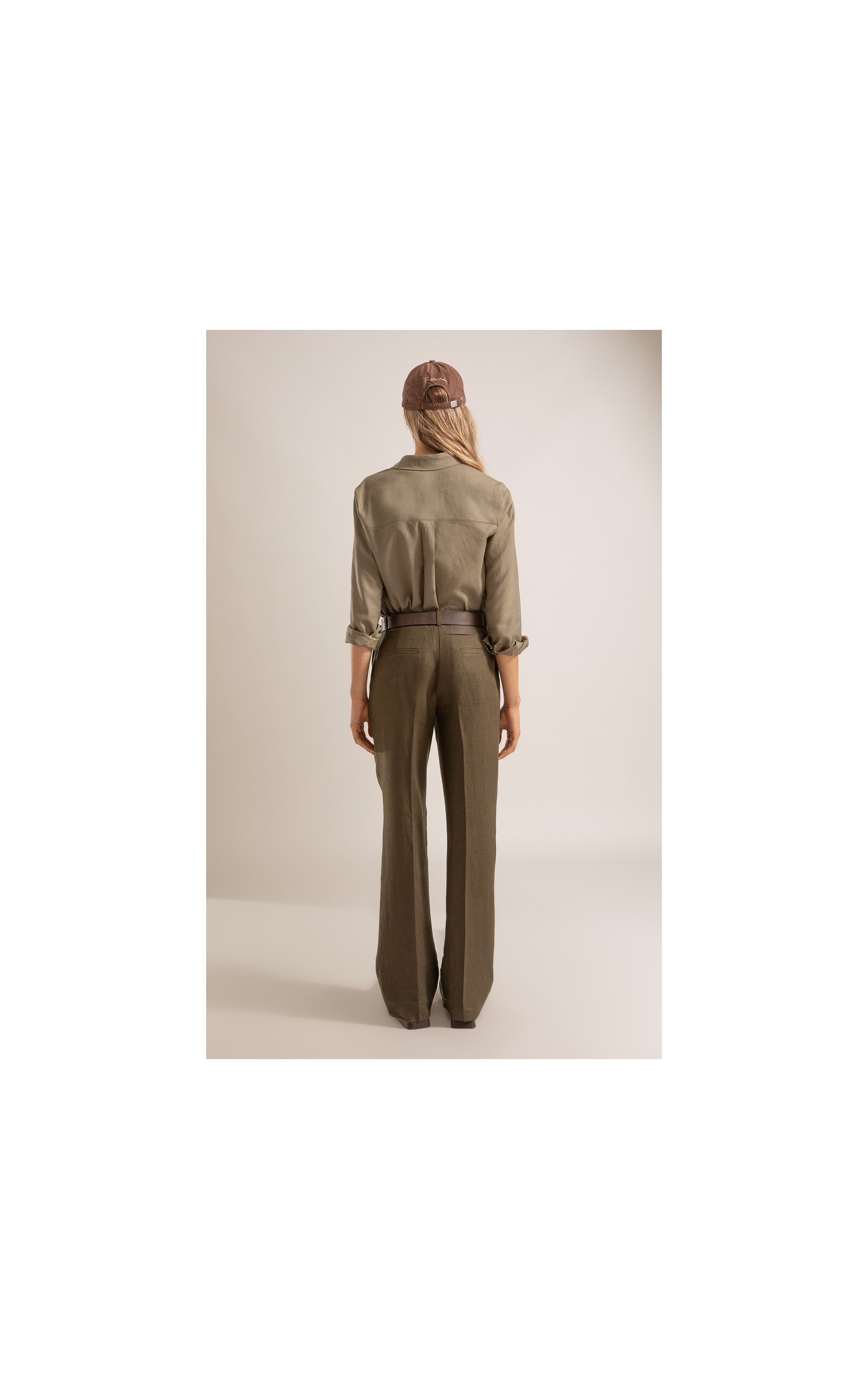 Camisa Linho  Nina Verde Army