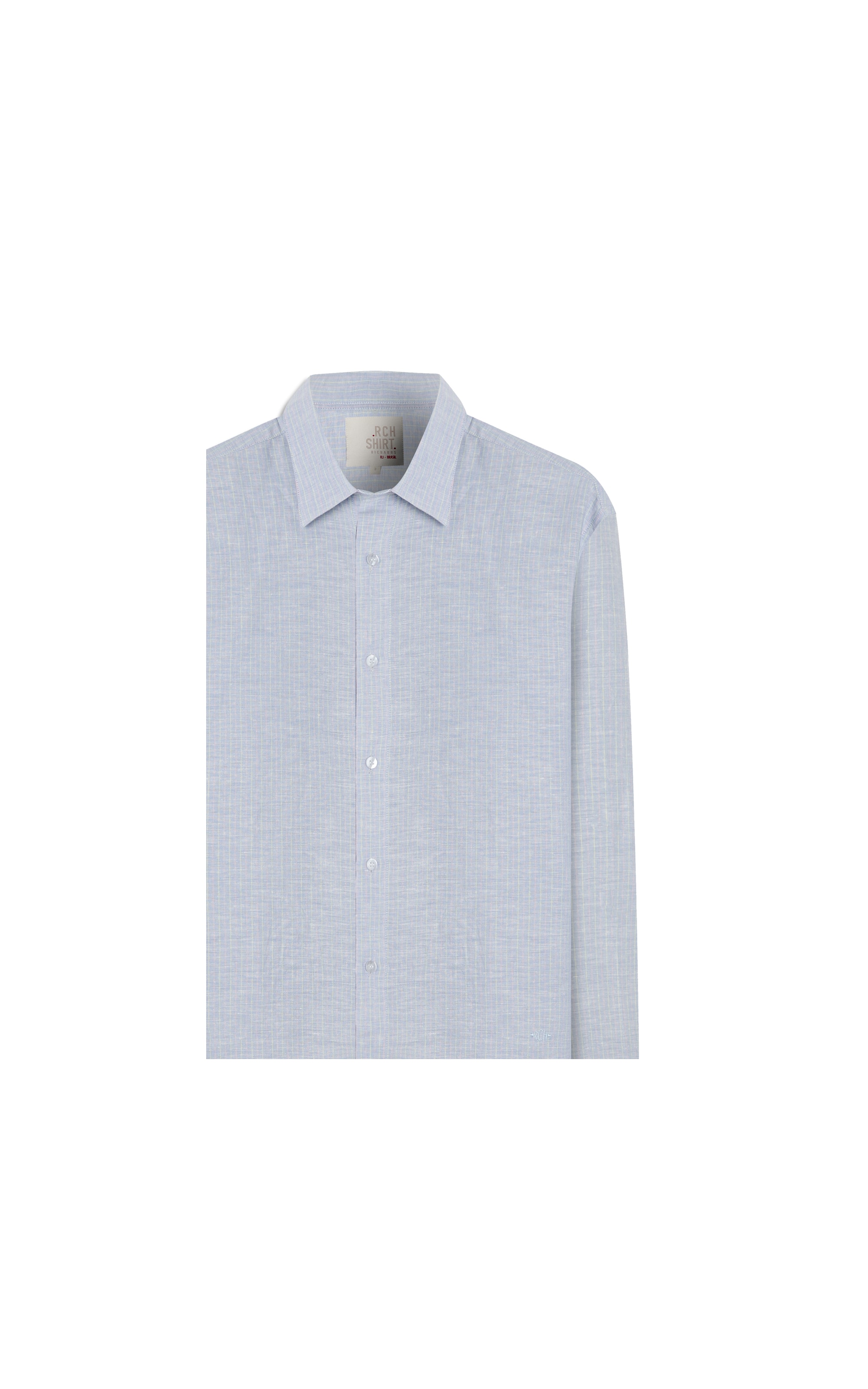 Camisa Linho  Oasis Ml Azul Claro
