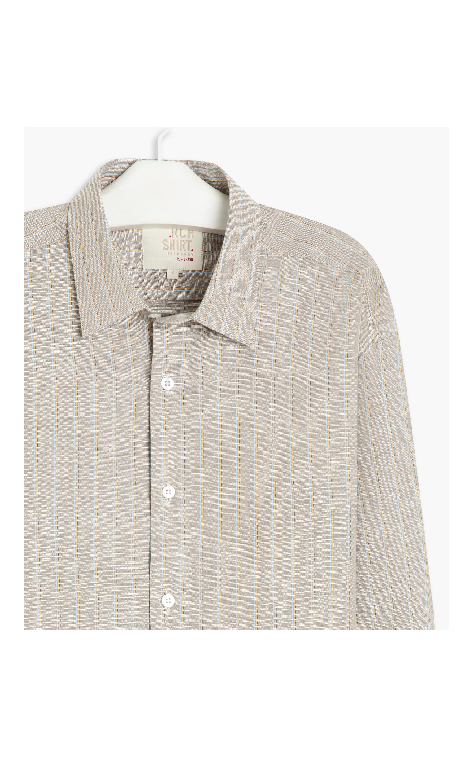 Camisa Linho  Olympic Ml Tabaco