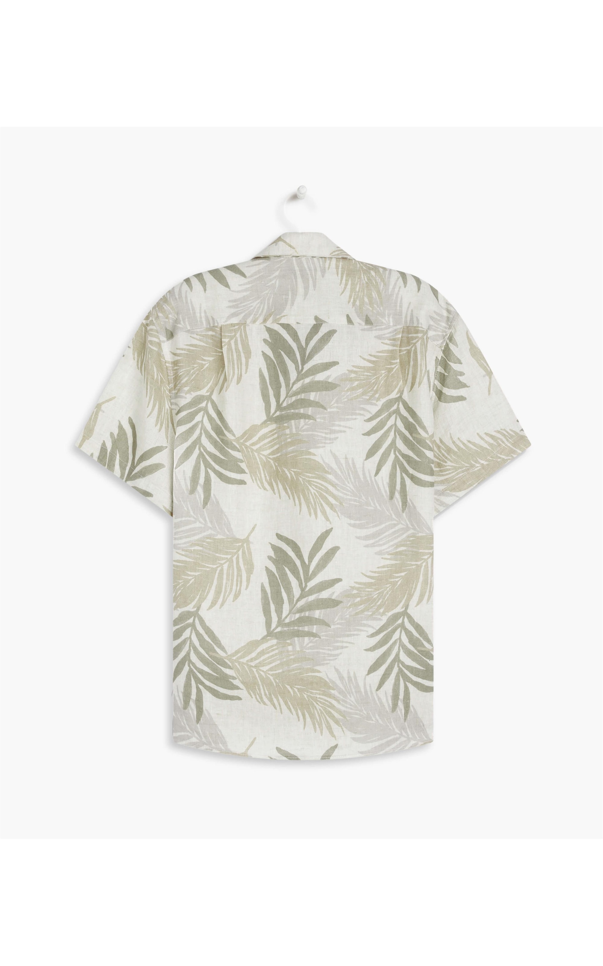 Camisa Linho  Palm Leaves Estampas Mc Verde Oliva
