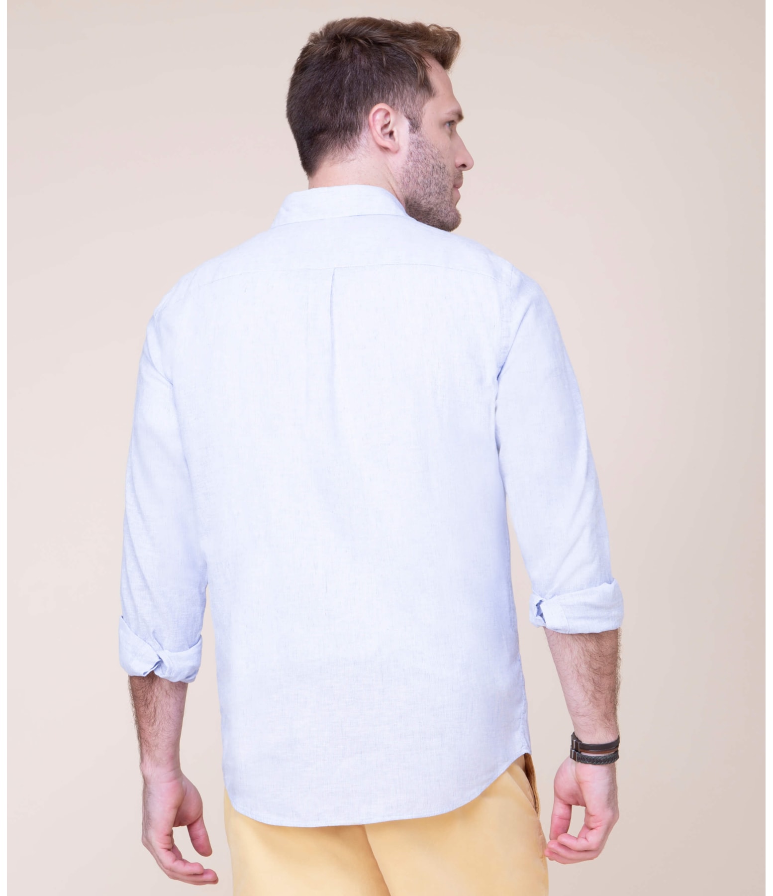 Camisa Linho  Patrick Listrada Ml Marinho