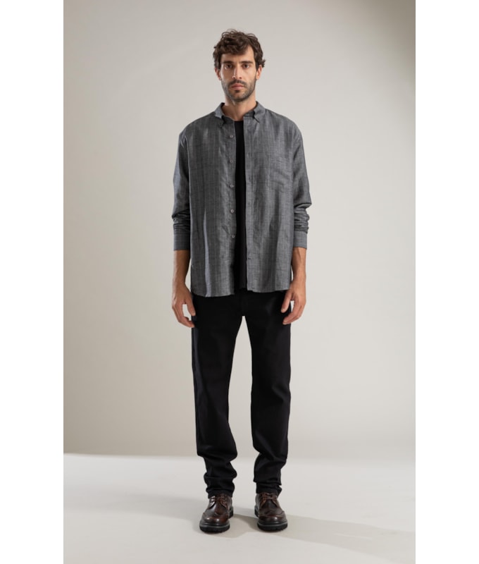 Camisa Linho  Paulo Ml Grafite