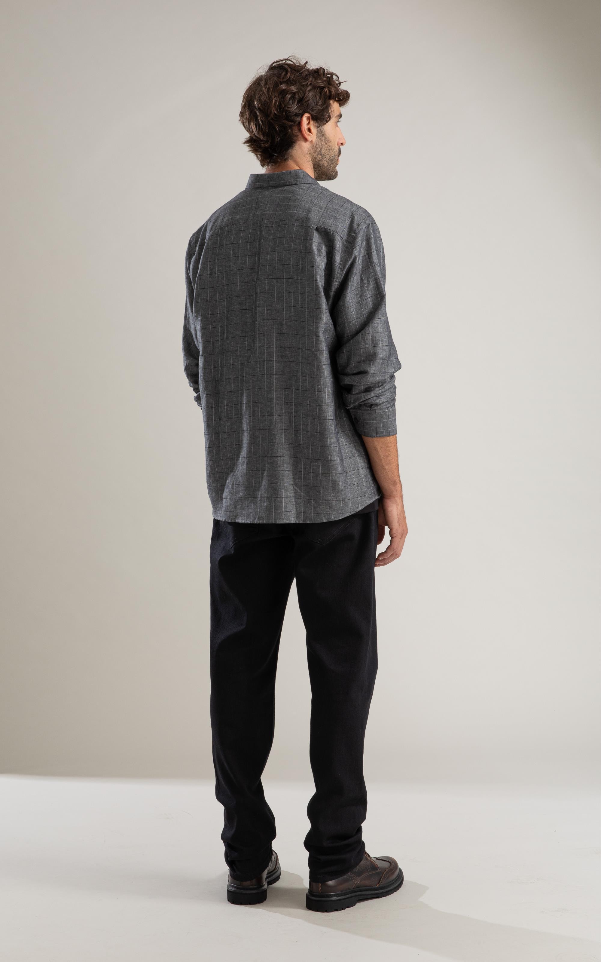 Camisa Linho  Paulo Ml Grafite