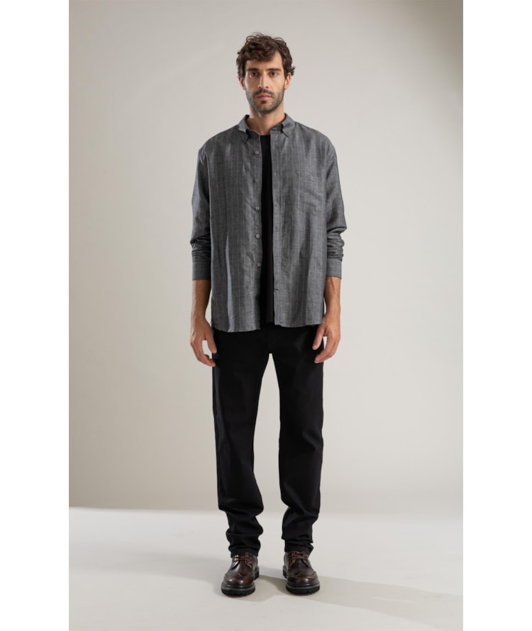 Camisa Linho  Paulo Ml Grafite