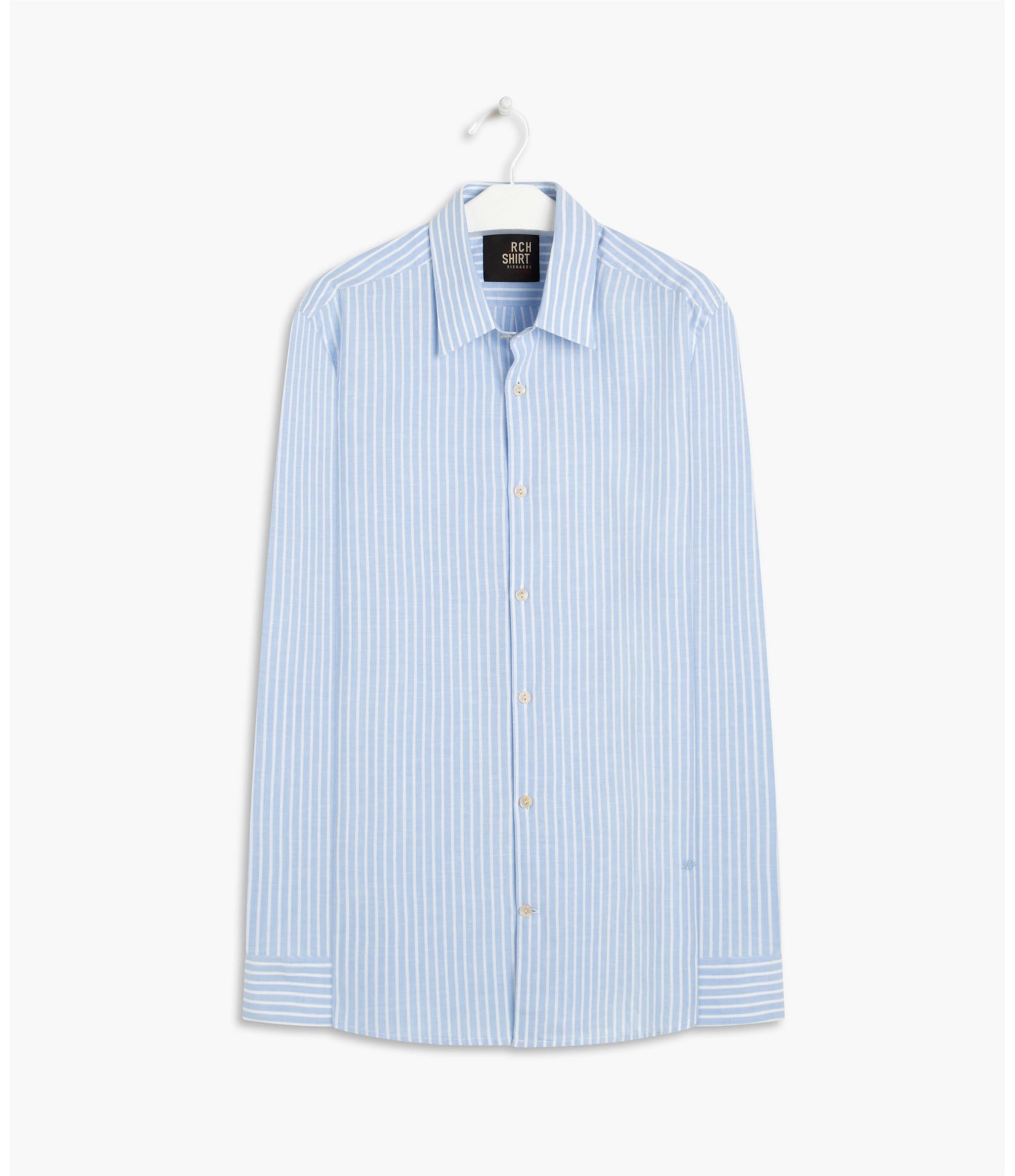 Camisa Linho  Pietro Listrada Ml Azul Chofer