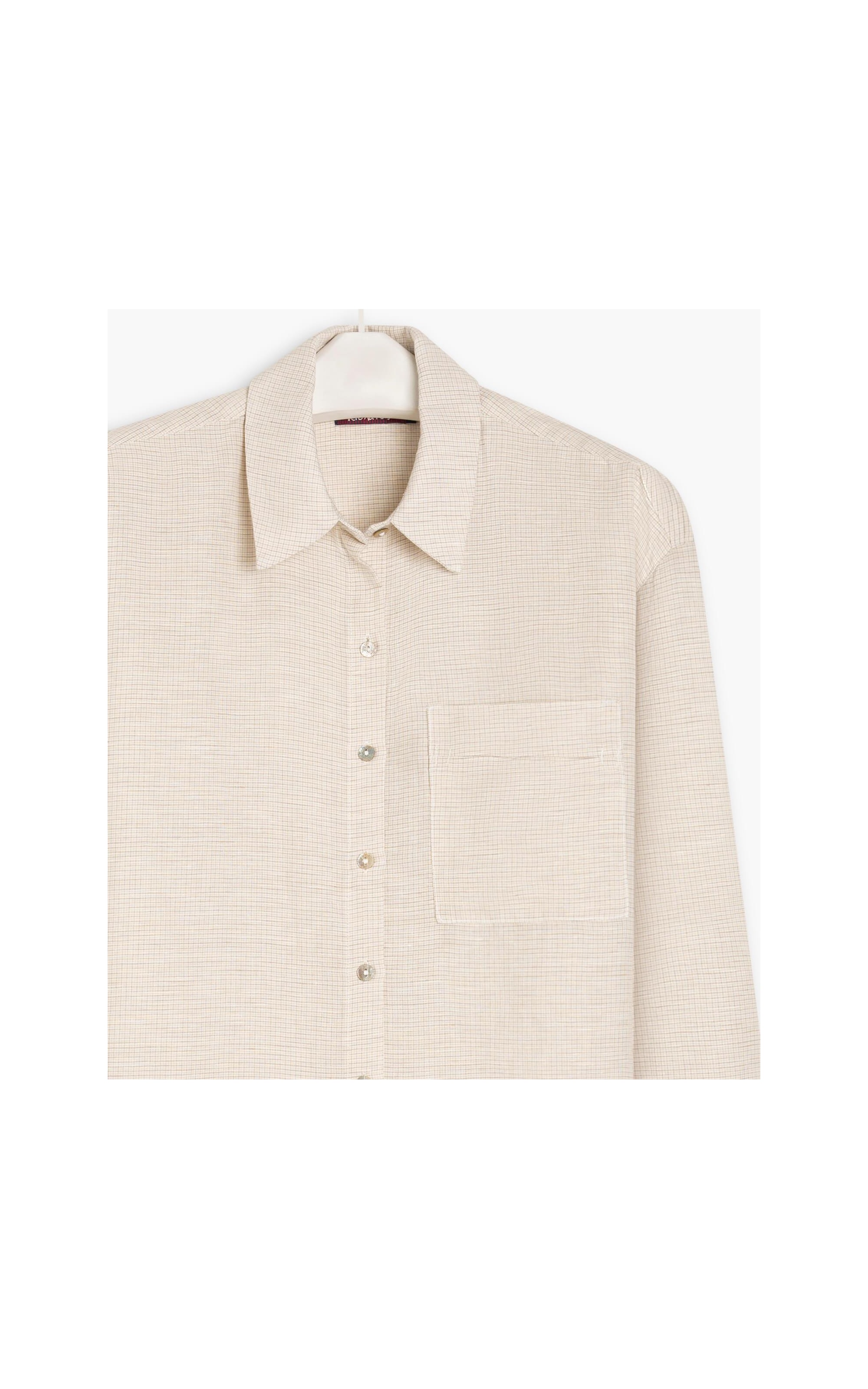 Camisa Linho  Pipa Checks Natural