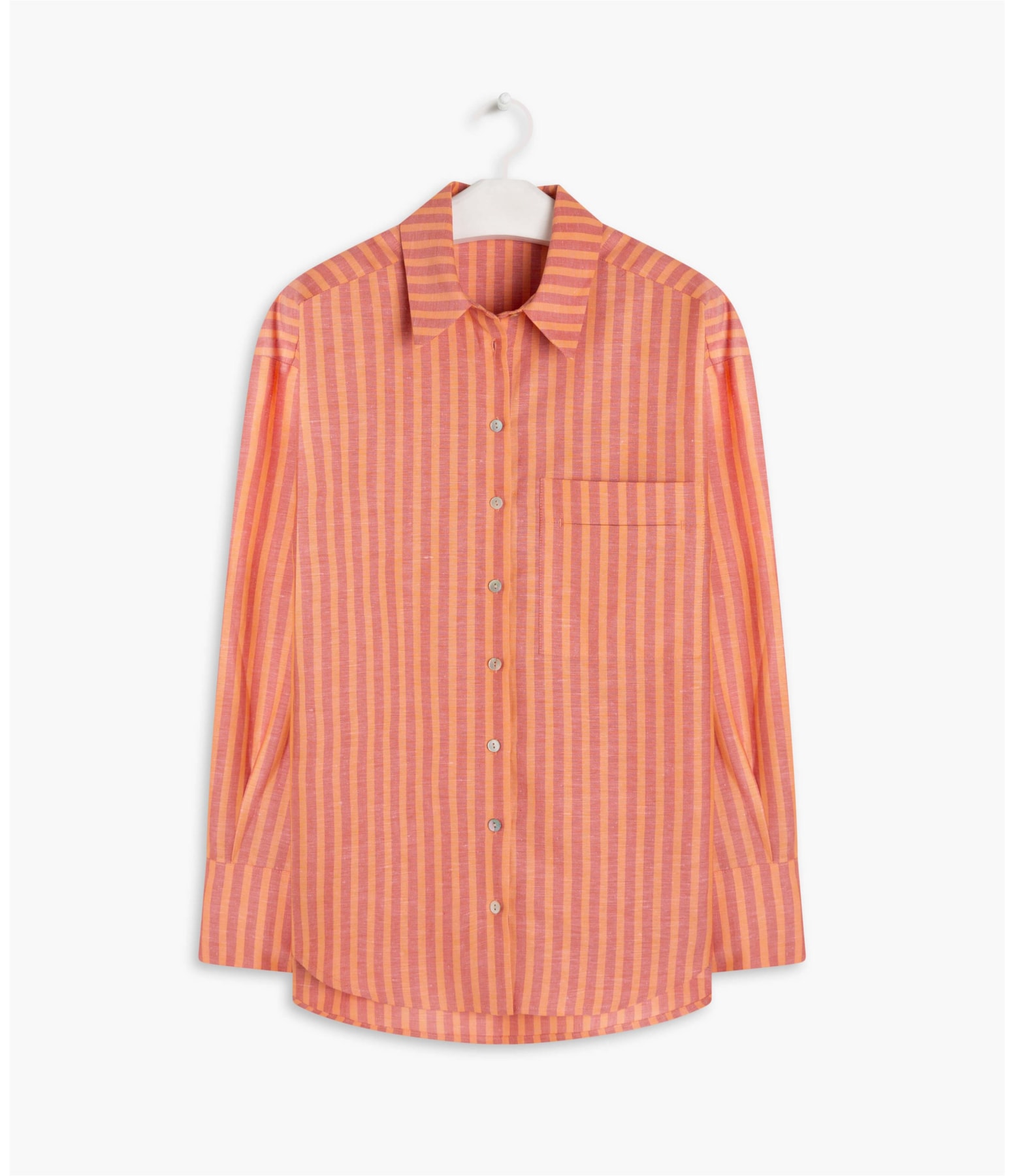  Camisa Linho  Pipa  Striped Laranja