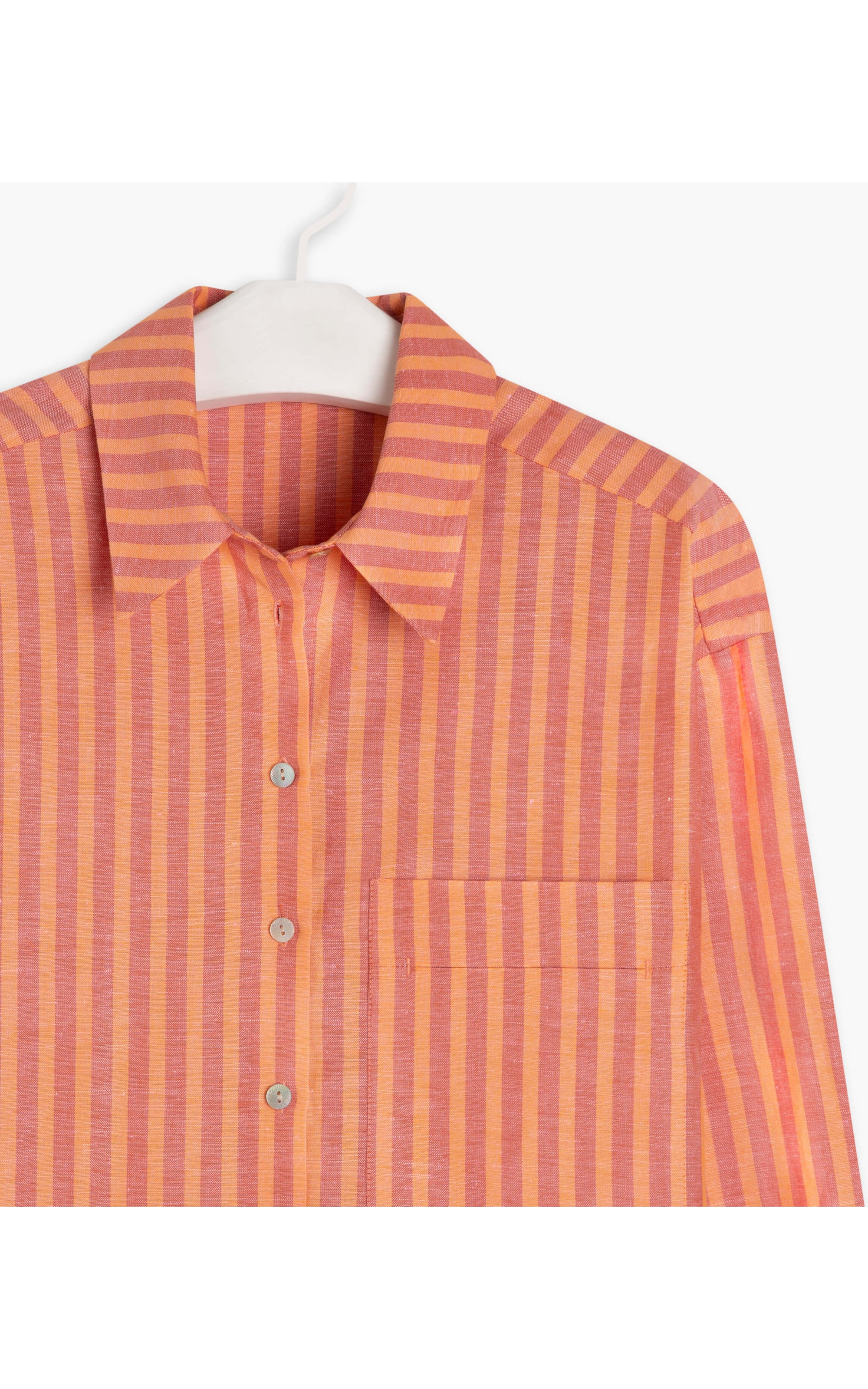  Camisa Linho  Pipa  Striped Laranja