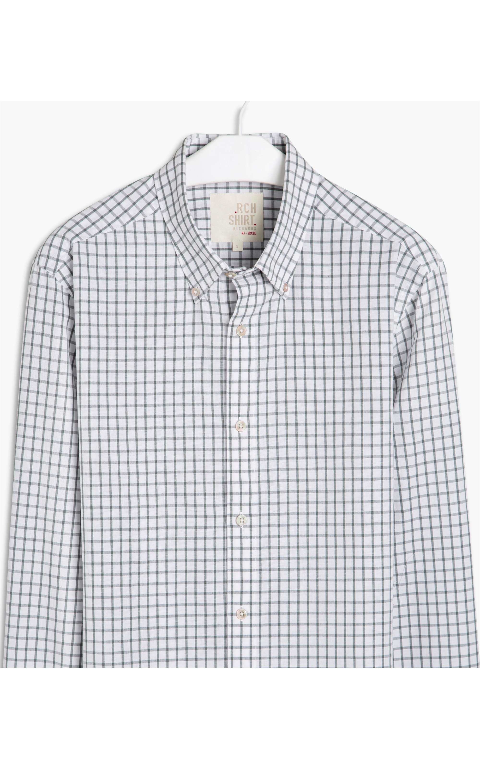 Camisa Linho  Pipo Xadrez Ml Verde Militar