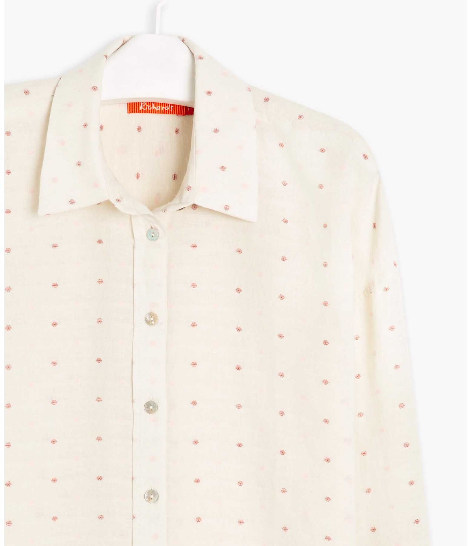 Camisa Linho  Piva Dots Off White
