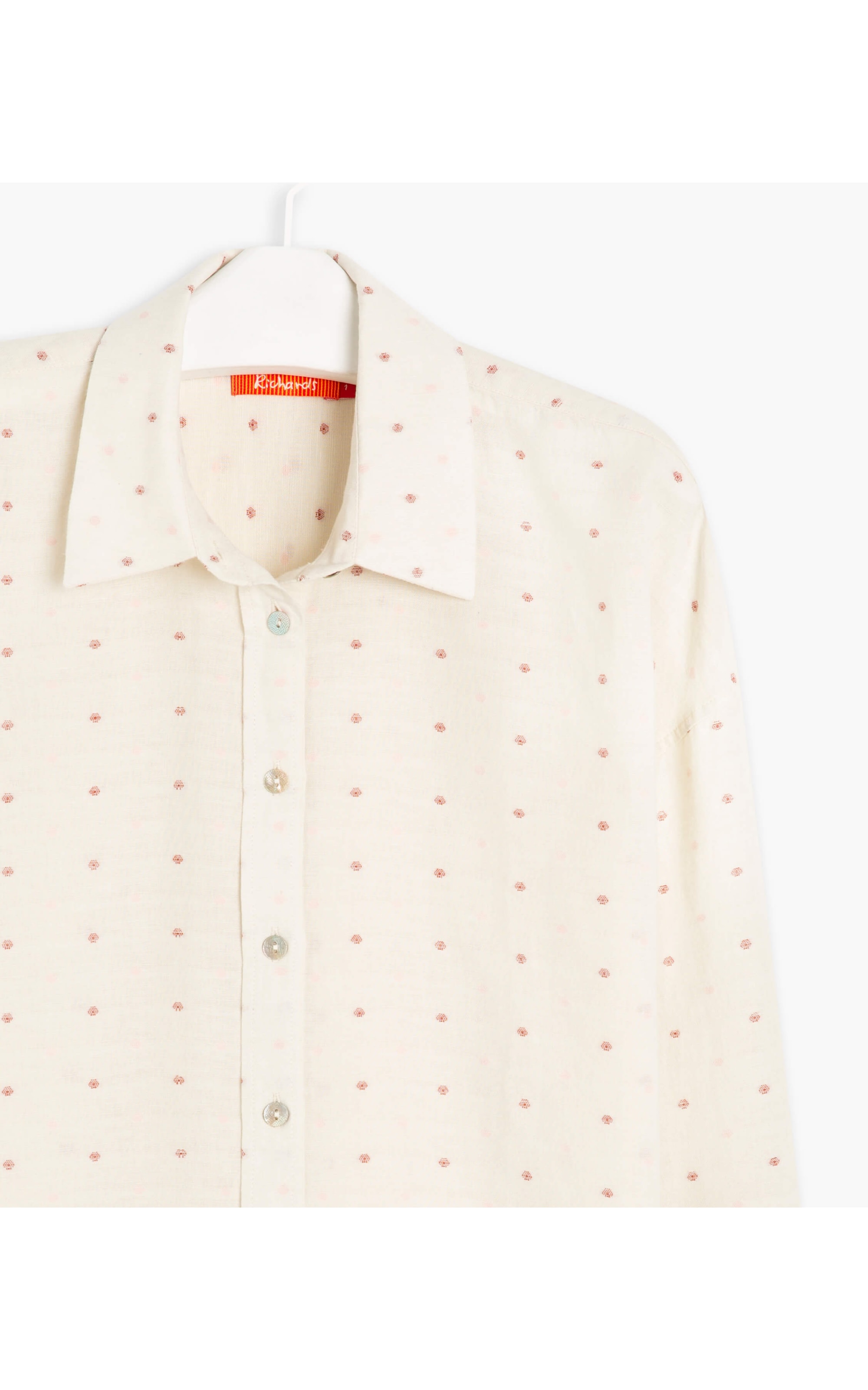 Camisa Linho  Piva Dots Off White