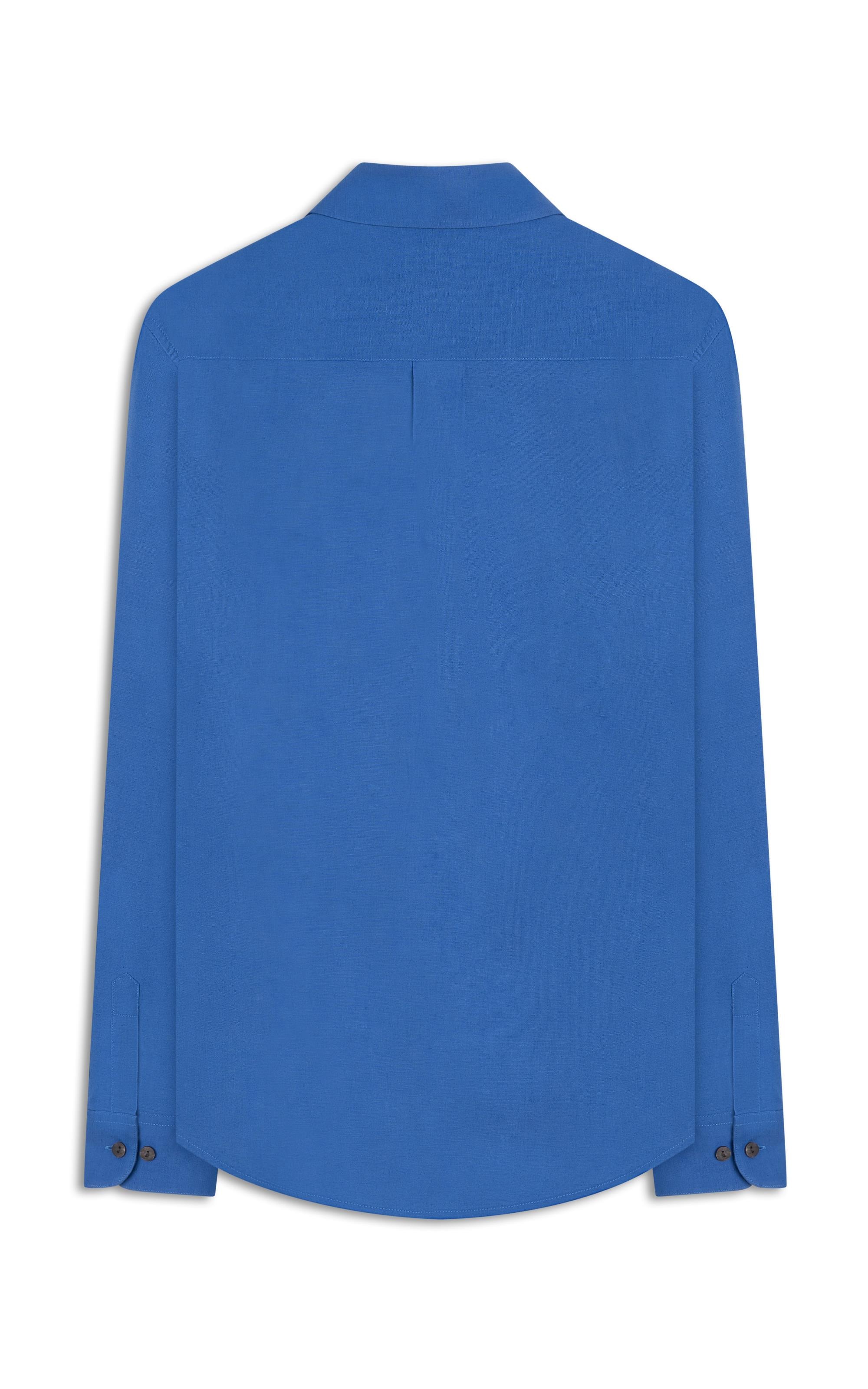 Camisa Linho  Piva  Feminino Azul Bic