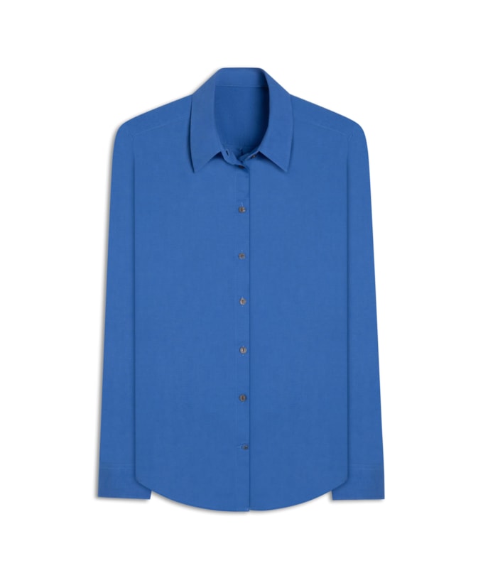 Camisa Linho  Piva  Feminino Azul Bic