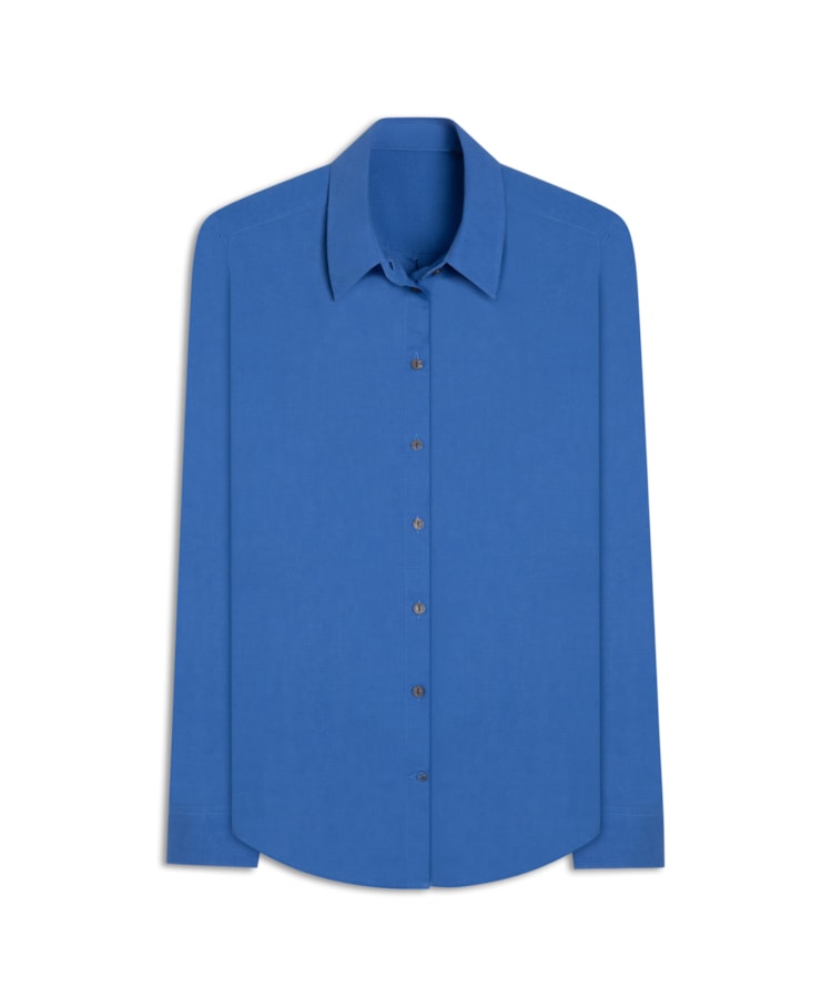 Camisa Linho  Piva  Feminino Azul Bic