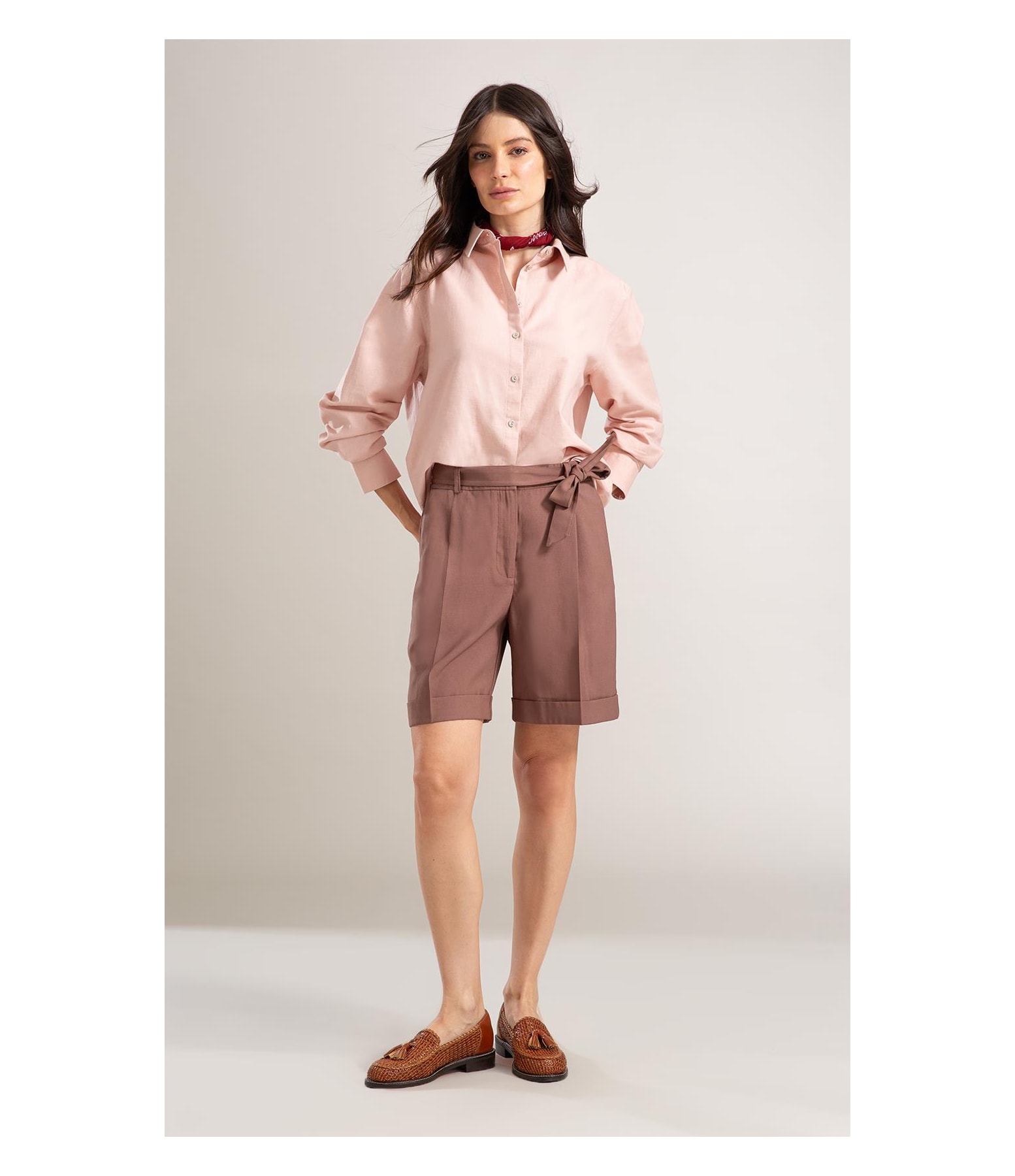 Camisa Linho  Piva  Feminino Nude