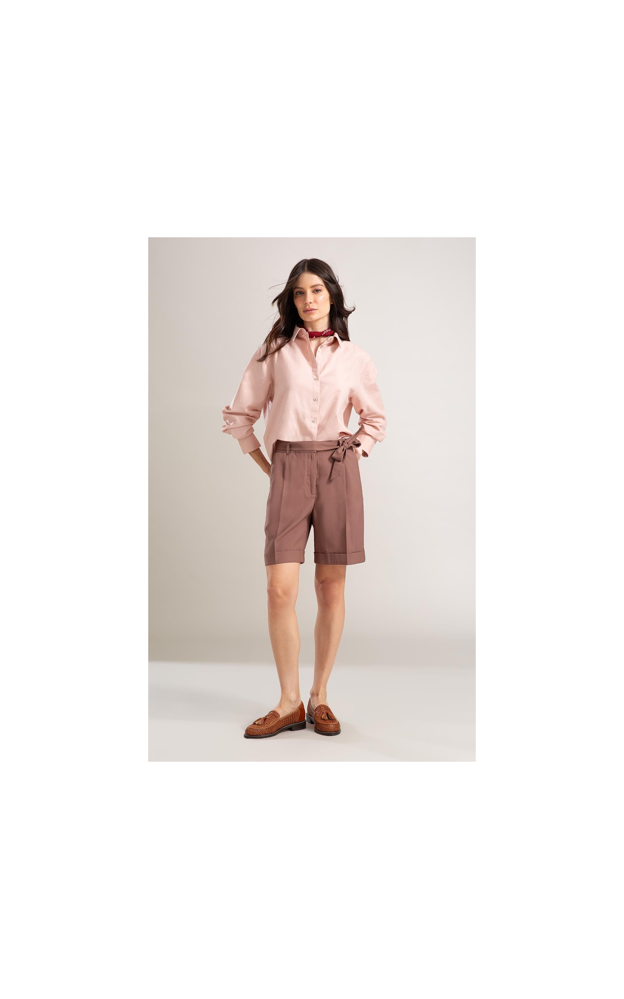 Camisa Linho  Piva  Feminino Nude